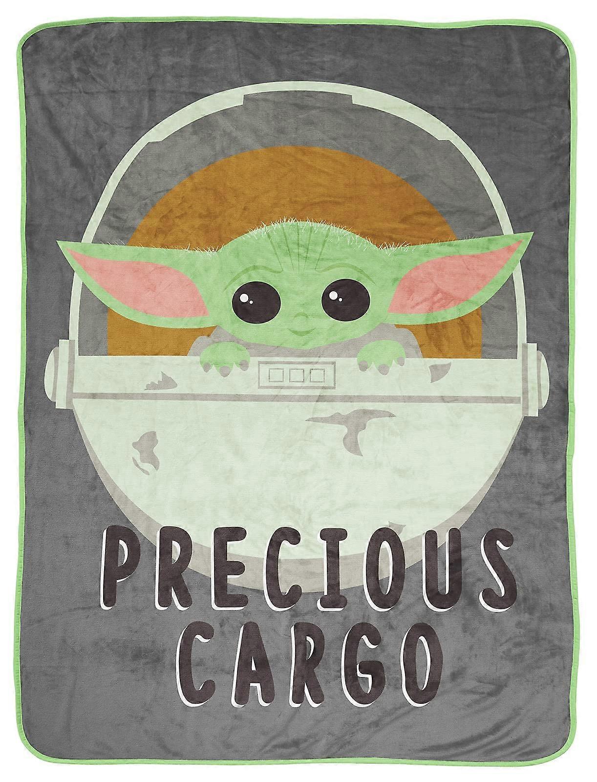 Precious Cargo 130 x 150cm Fluffy Throw Blanket Mandalorian Themed Pattern For Fans