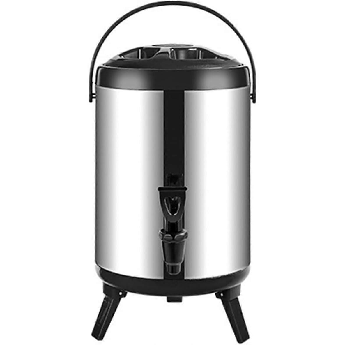 Stainless Steel Insulation Bucket 8L Thermometer Beverage Dispenser Foldable Tripod For Cold And Hot Drinks