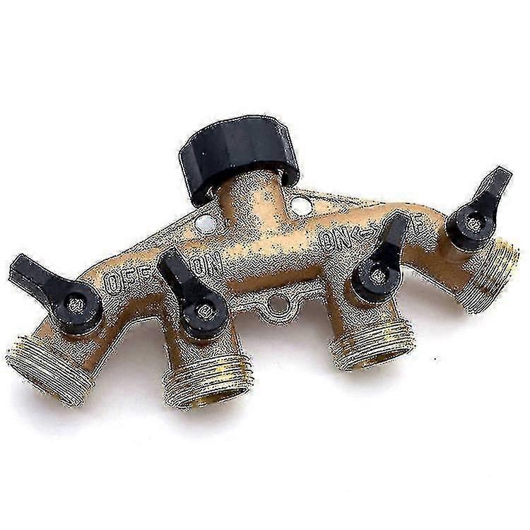 3/4 Inch Brass 4 Hose Hose Splitter Nozzle Switch Faucet Connectors Faucet Splitter Hose Adapter Fau