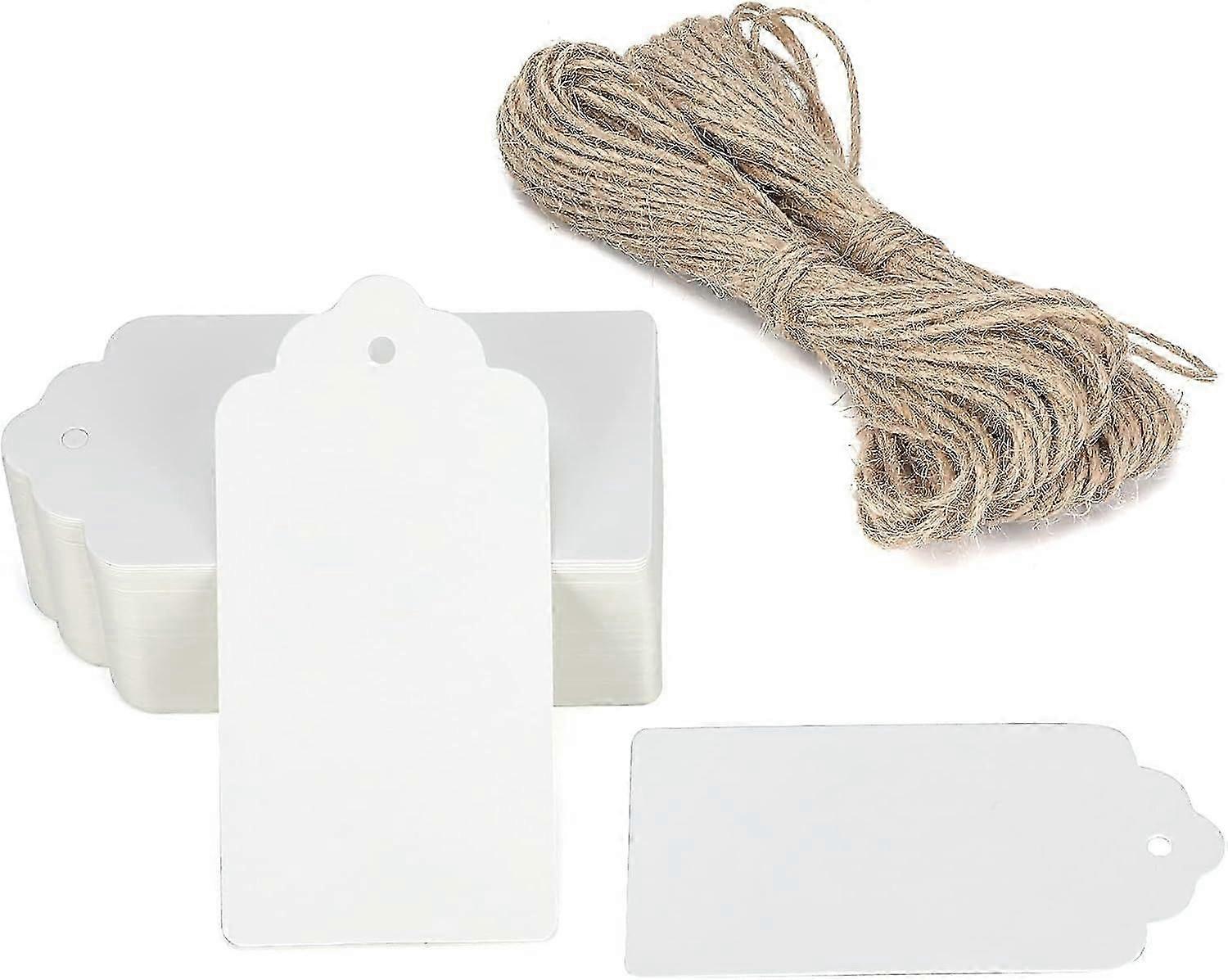 100PCS Kraft Paper Tags, Gift Tags Luggage Tags - Blank Tags for Wedding, Birthday, Luggage - with 30M Jute Twine