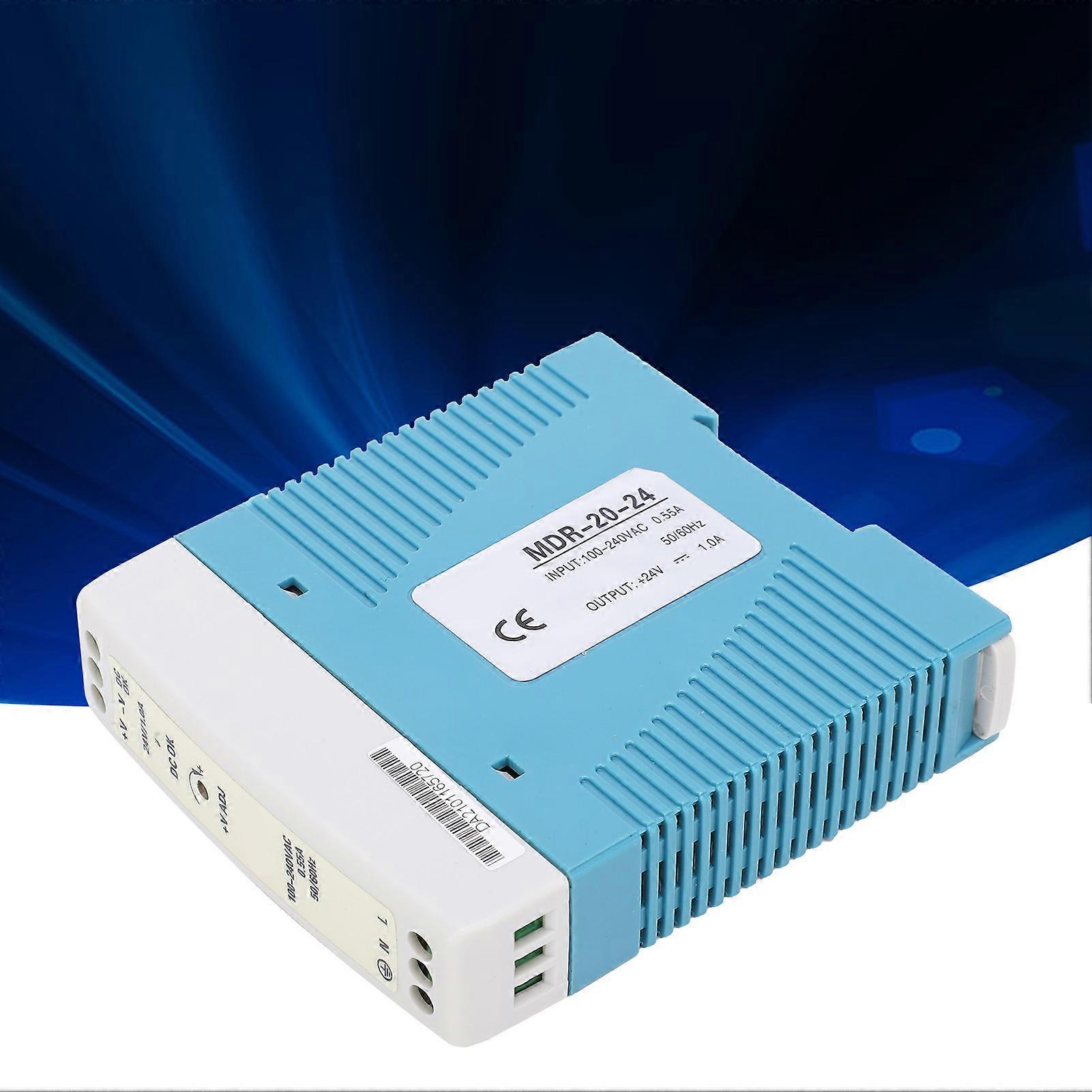 BERM DinRail Switching Power Supply Output 20W/24V/1A UltraThin MDR2024 Input 100240VAC