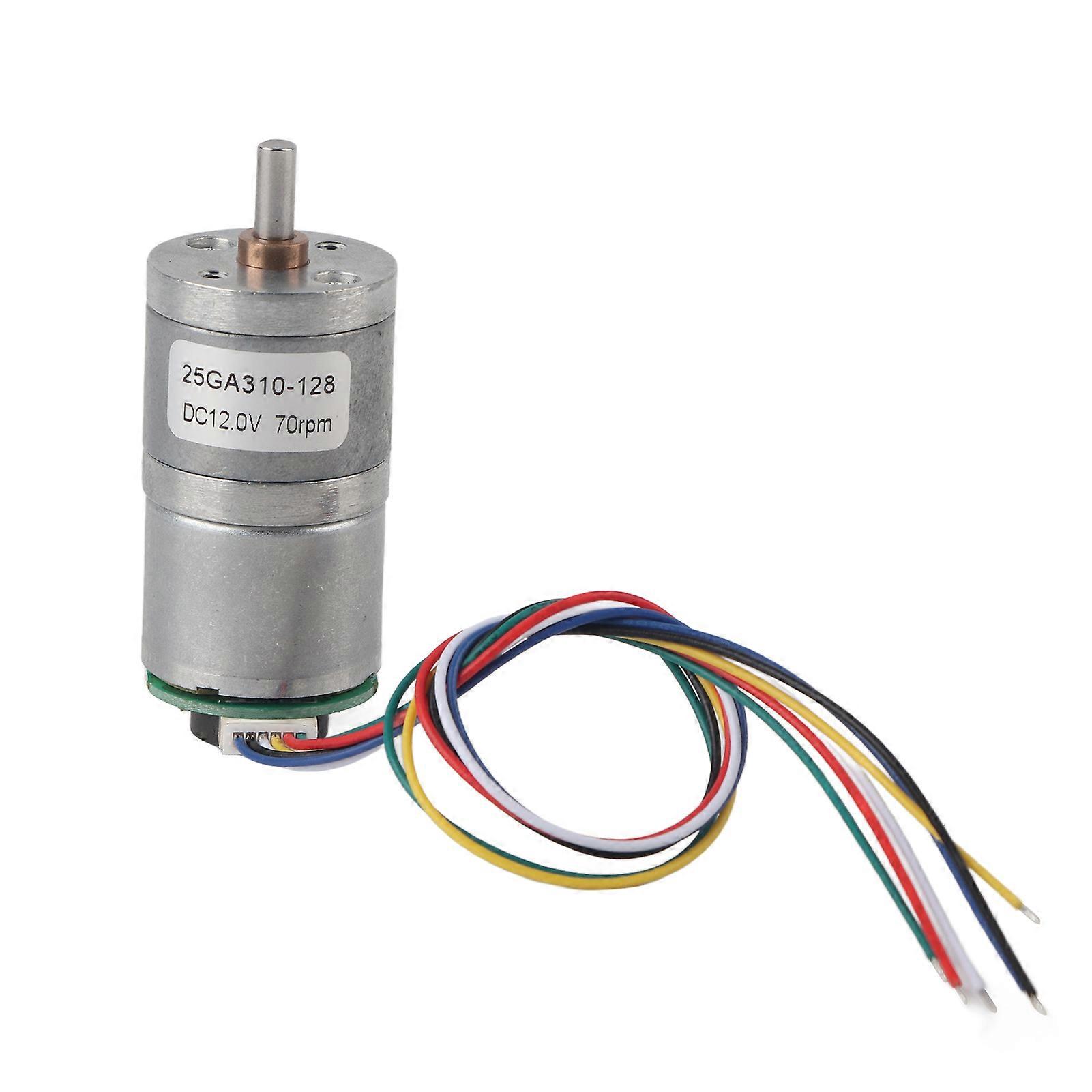 25GA-310-128 DC 12V Encoder Metal Gear Reducer Motor (DC 12V 70RPM)