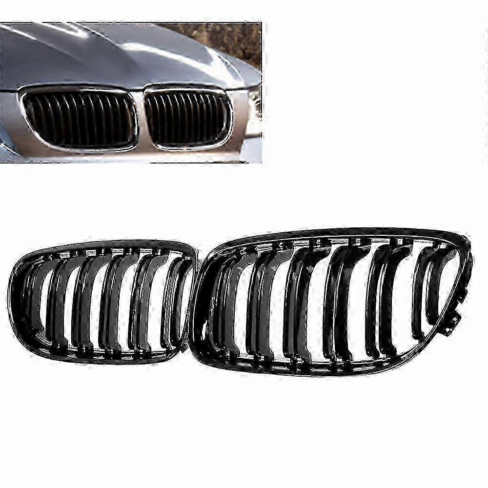 Gloss Black Front Grille Pair for E90 3-Series Sedan/Wagon 2009-2011