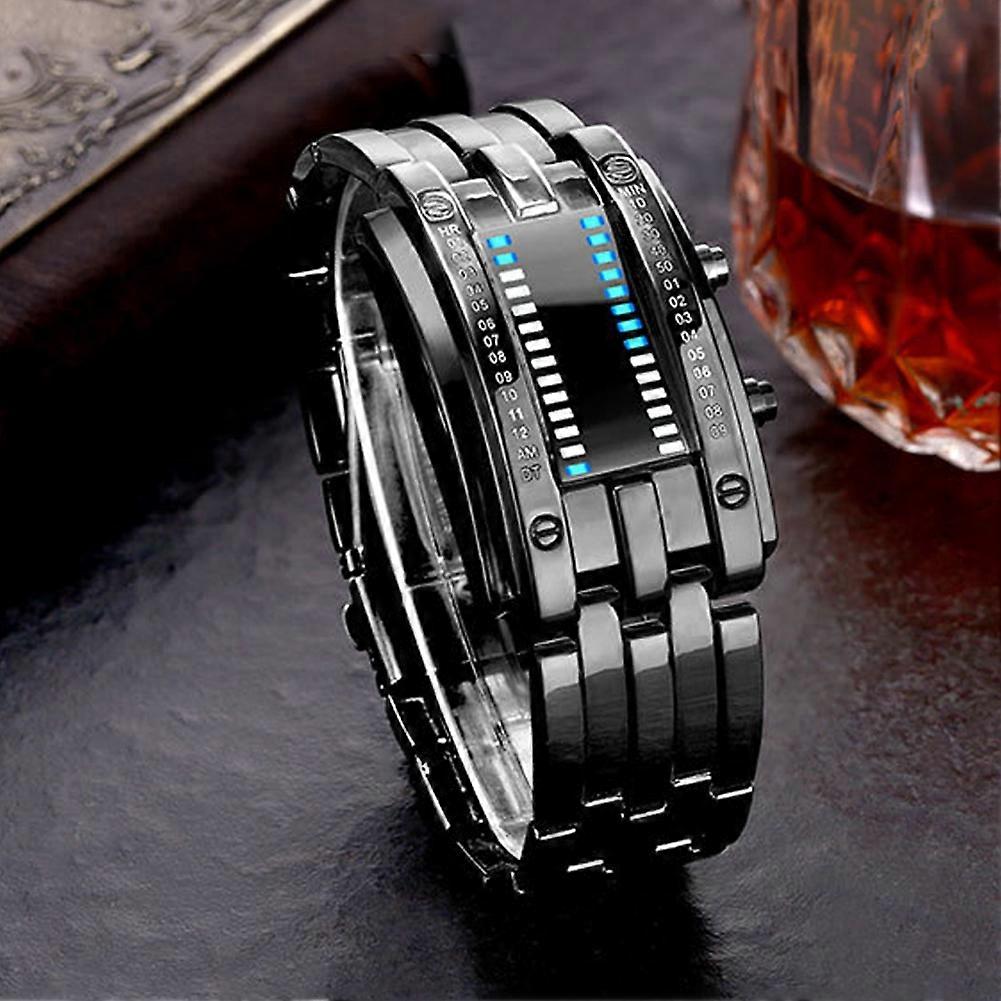 Waterproof Stainless Steel LED Watch 215mm Binary Luminous Display