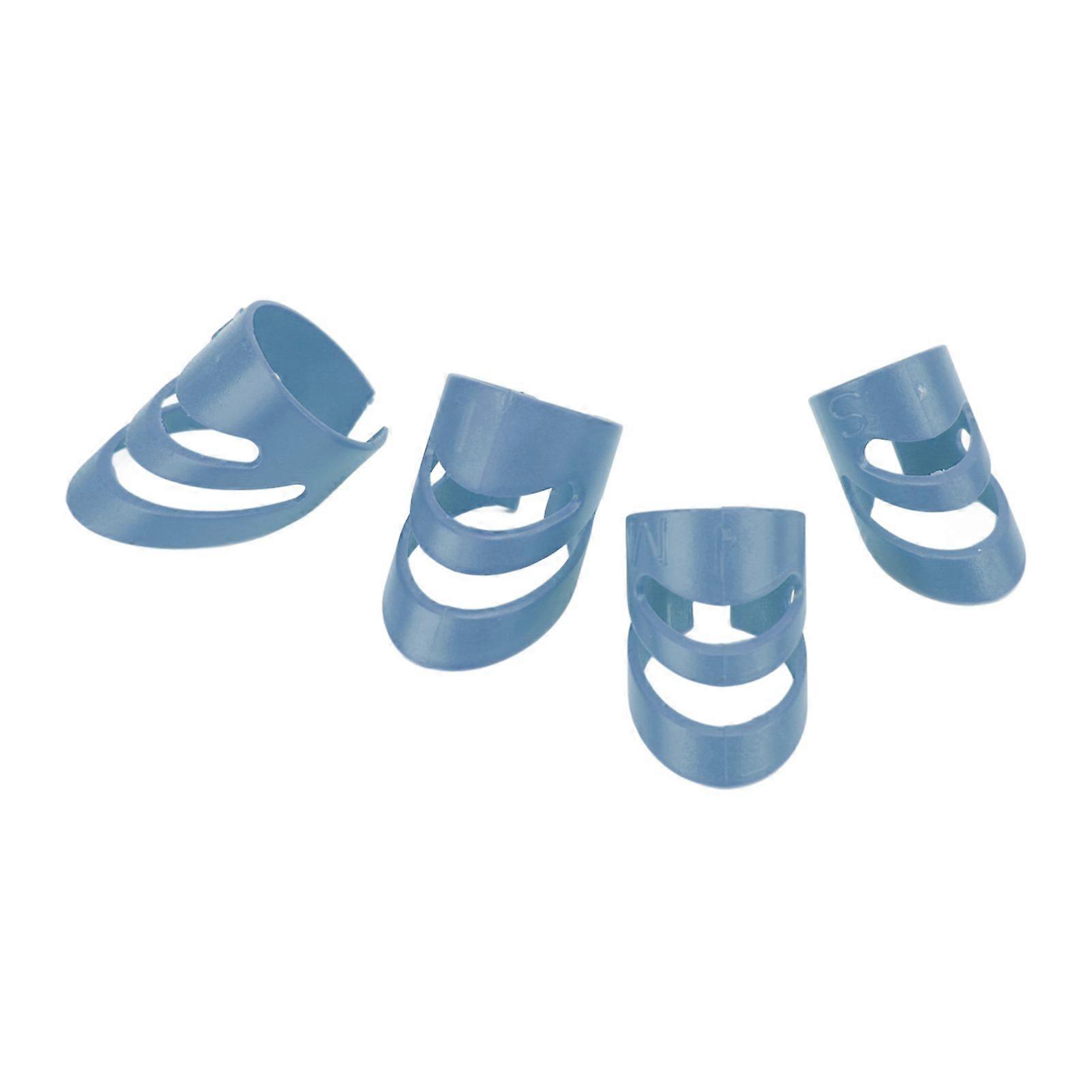 4Pcs Guitar Finger Pick Fingertip Protector Instrument Accessory Set Kit for Bass BanjoBlue