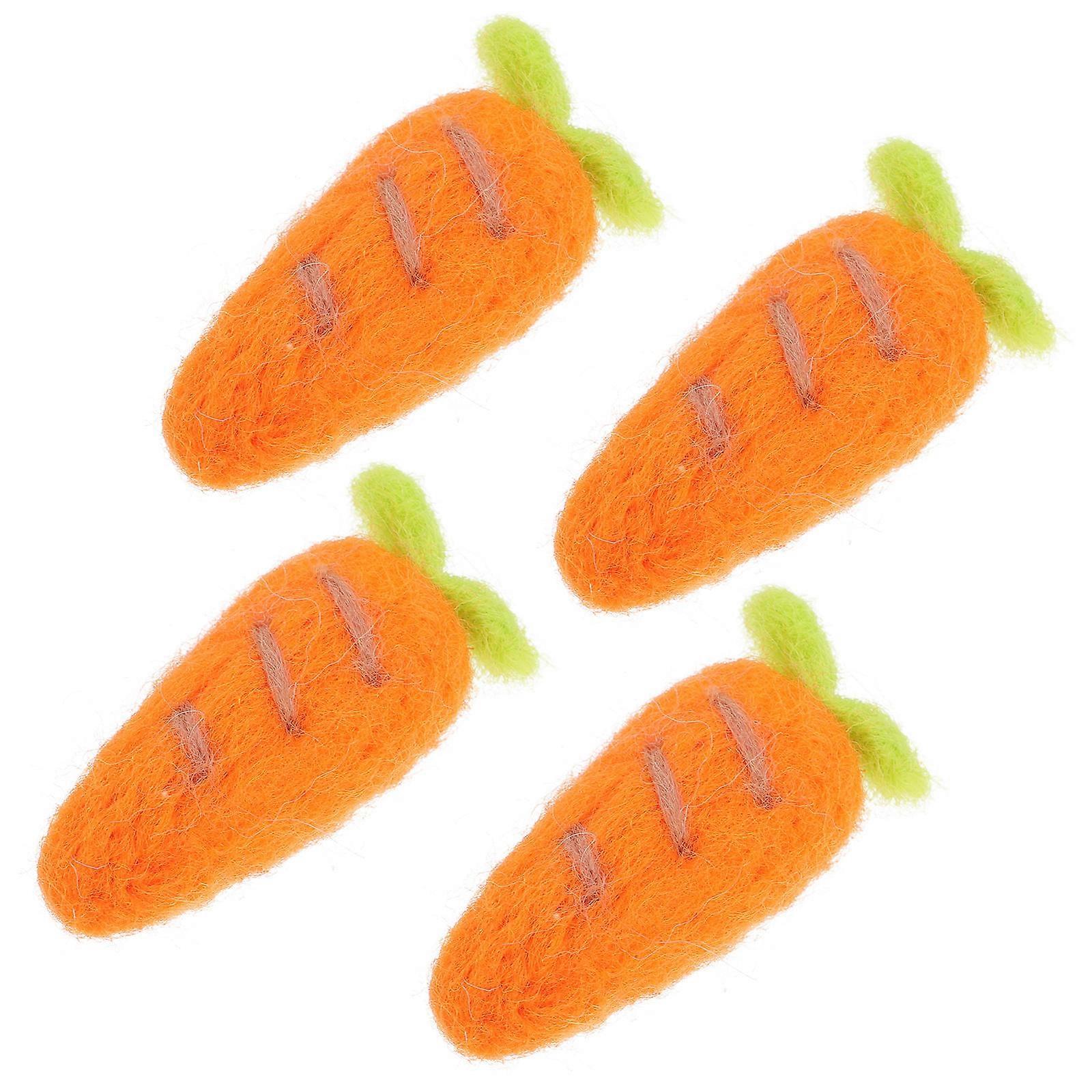 Felted Wool Ornaments Felt Carrot Garland Accessory for Decor 4Pcs Set