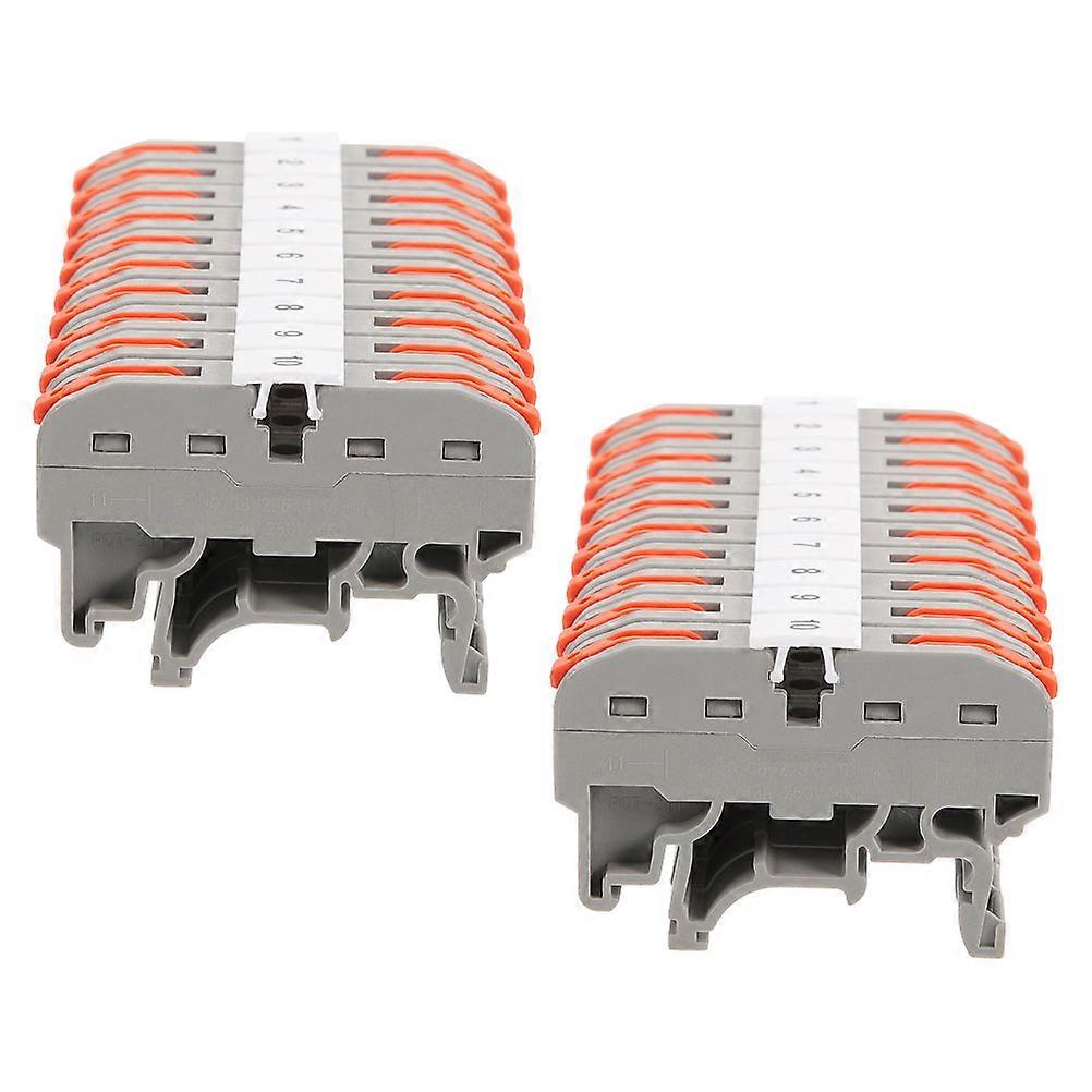 Din Rail Terminal Block Quick Connect Wire Connector for Industrial Use 80Sets