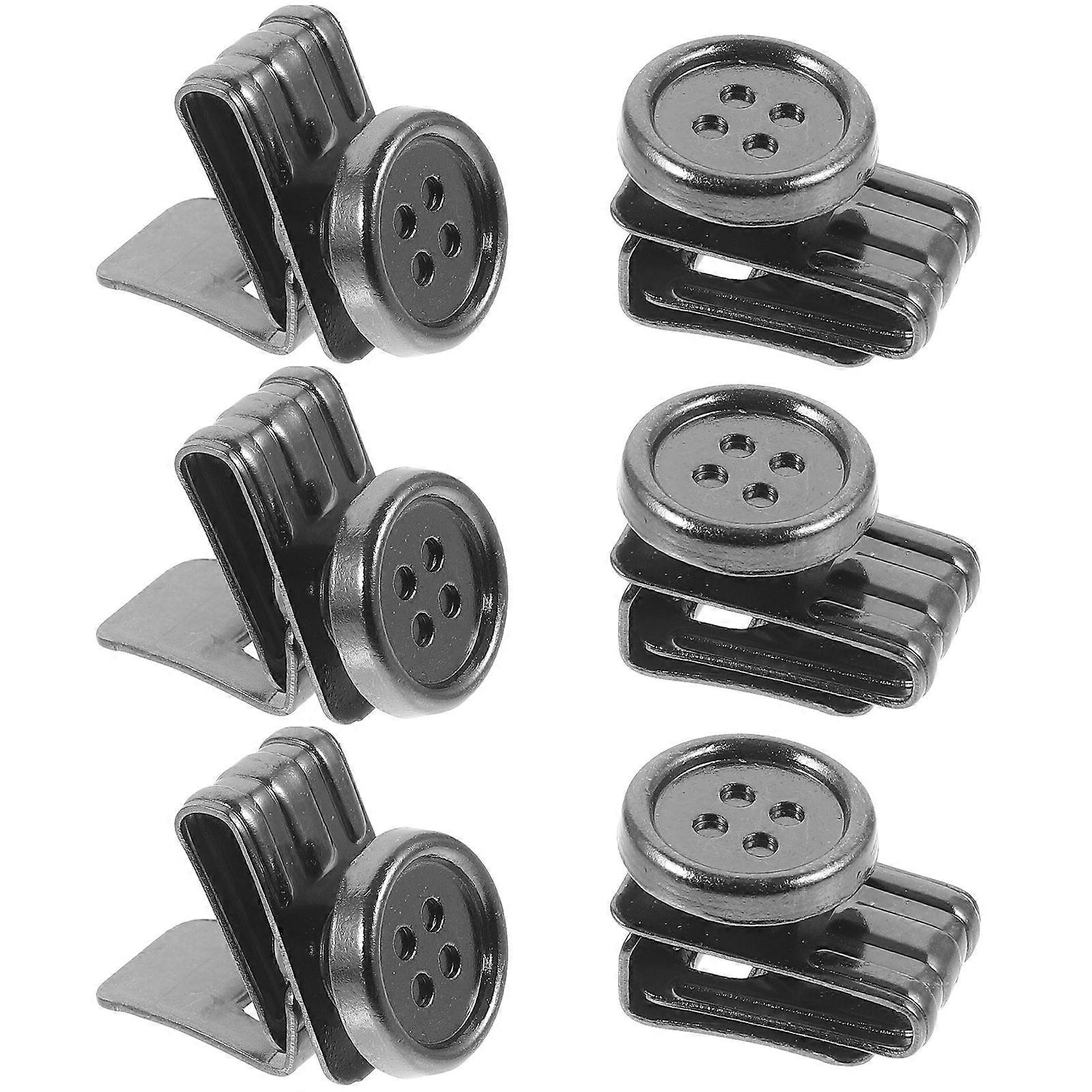 Back Strap Button Clip on Braces for DIY 6Pcs No Sew Metal Bachelor Buttons