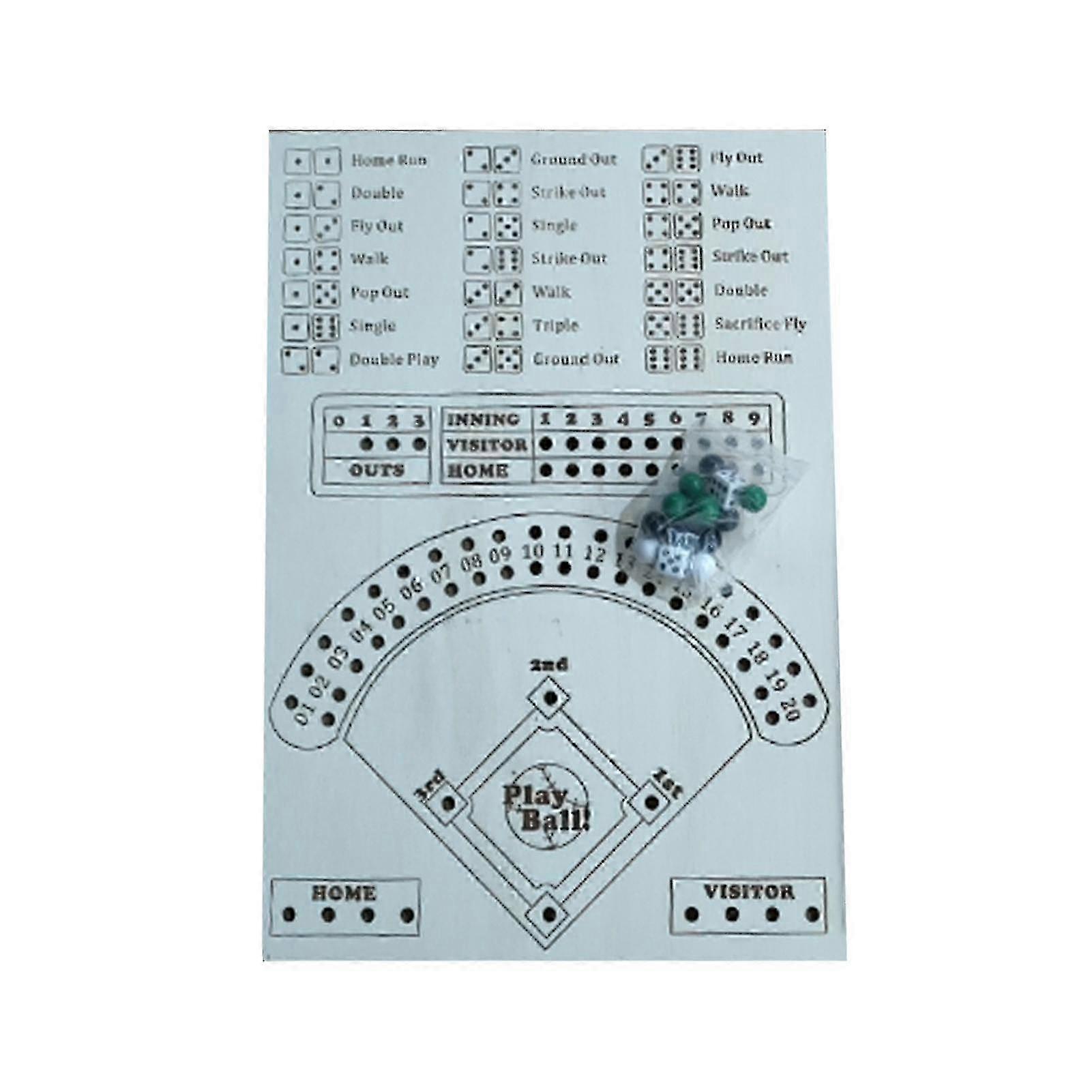 Kid Board Game Natural Environmentally Friendly Smooth Multiple Accessories Exercise Patience Parent-children Interaction Wood Baseball Dice Boar