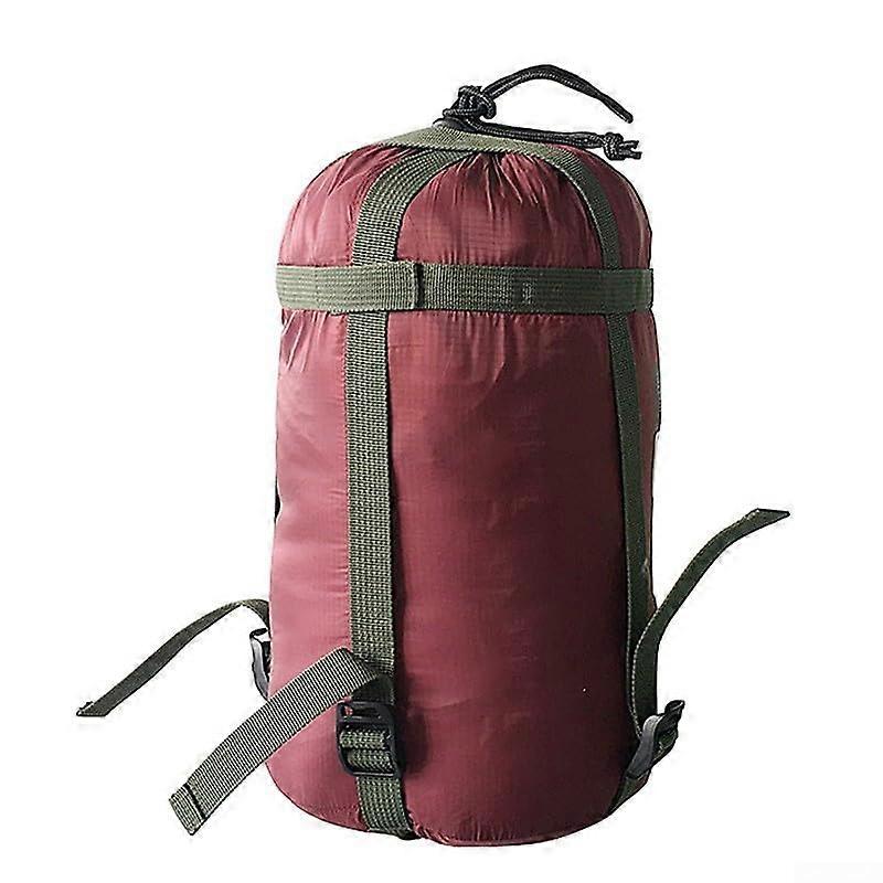 Waterproof Compression Stuff Sack Silicon Coated Nylon Storage Bag Lightweight Drawstring WetDry Gear Organizer Wine Red
