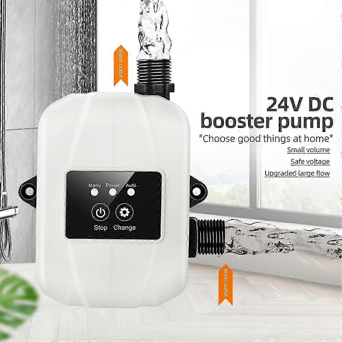 24V Automatic Shower Pump with Water Recirculation Function for Home Use White EU Plug