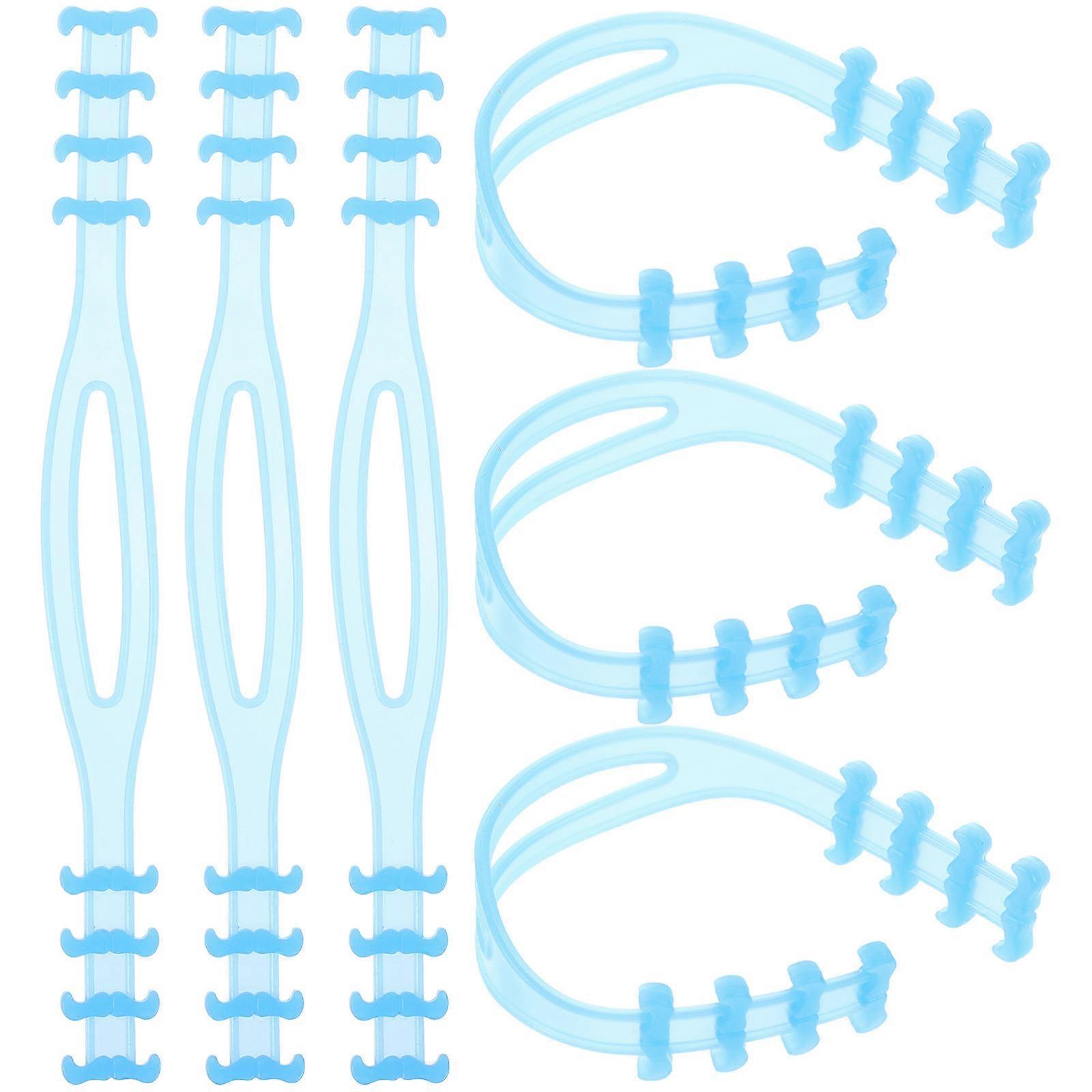Blue Mask Rope Buckles with Adjustable Strap for Mask Use 6Pcs Set