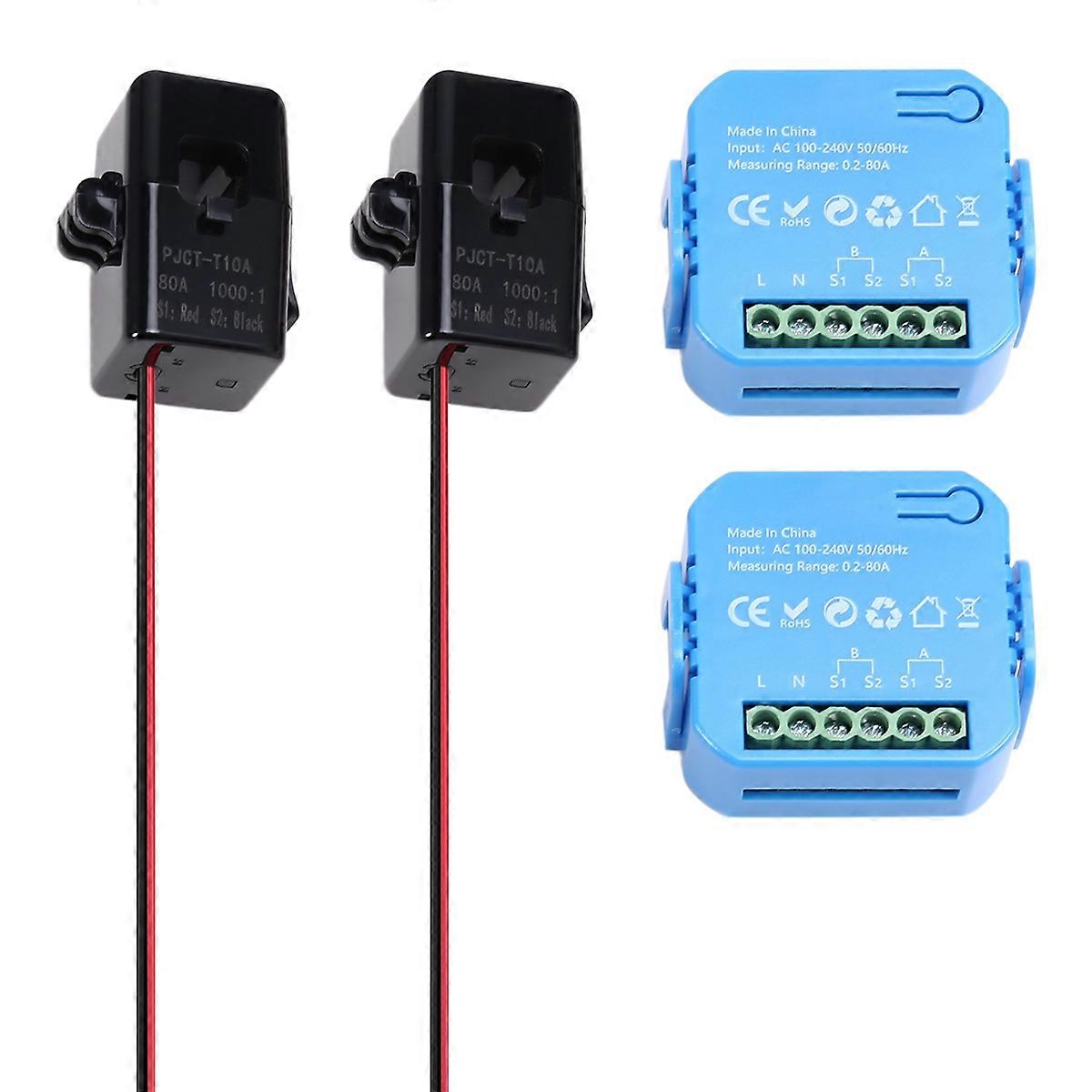 2Pcs Tuya Smart Life Energy Meter Power Production Consumption