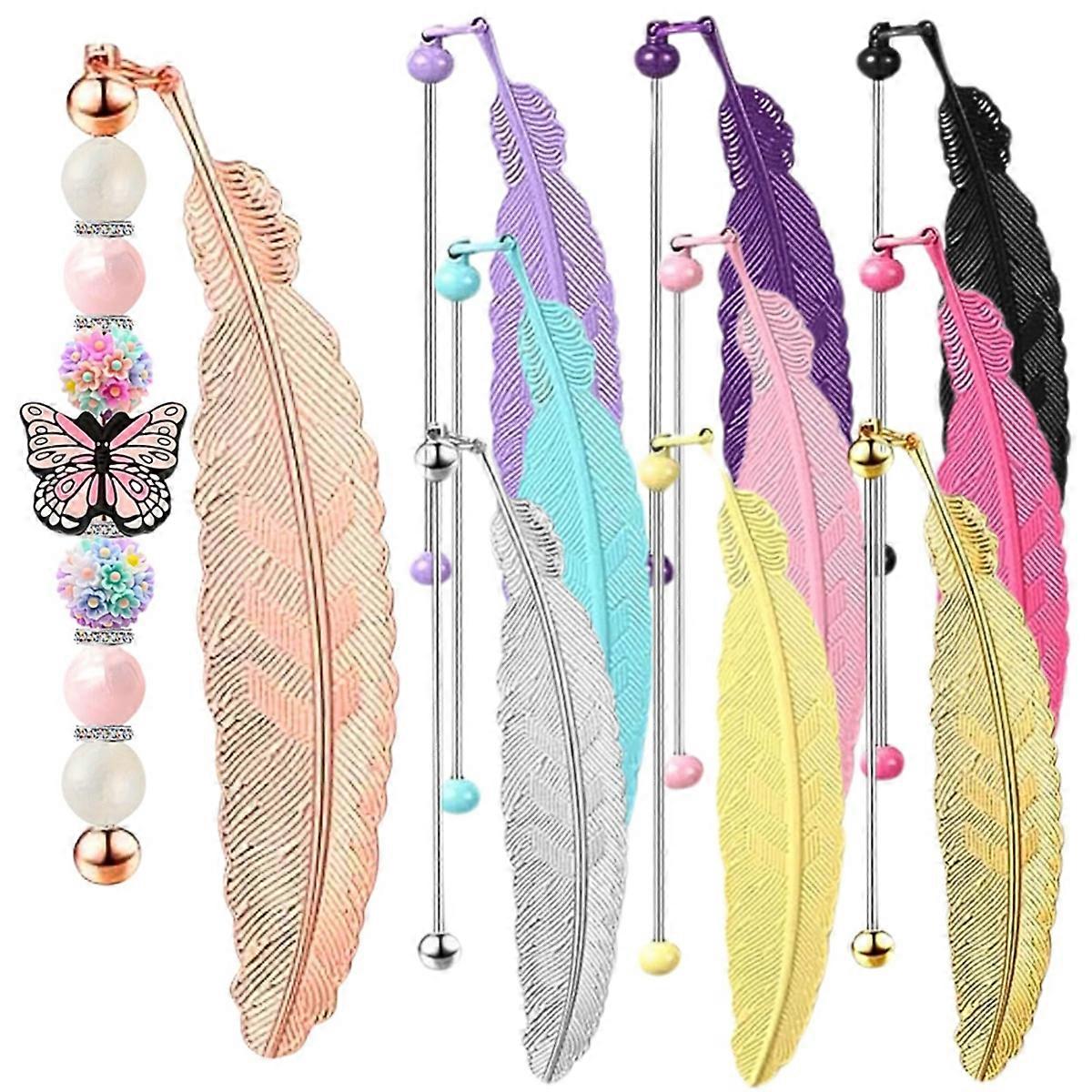10 Pieces DIY Beadable Bookmarks Bulk, Beadable Bookmarks Pendant Bar