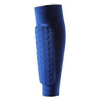 Schienbeinschoner für Erwachsene, Wadenpolster, Profi-Sporttraining, Knieschoner für Radfahren, Basketball, Blau, Größe L