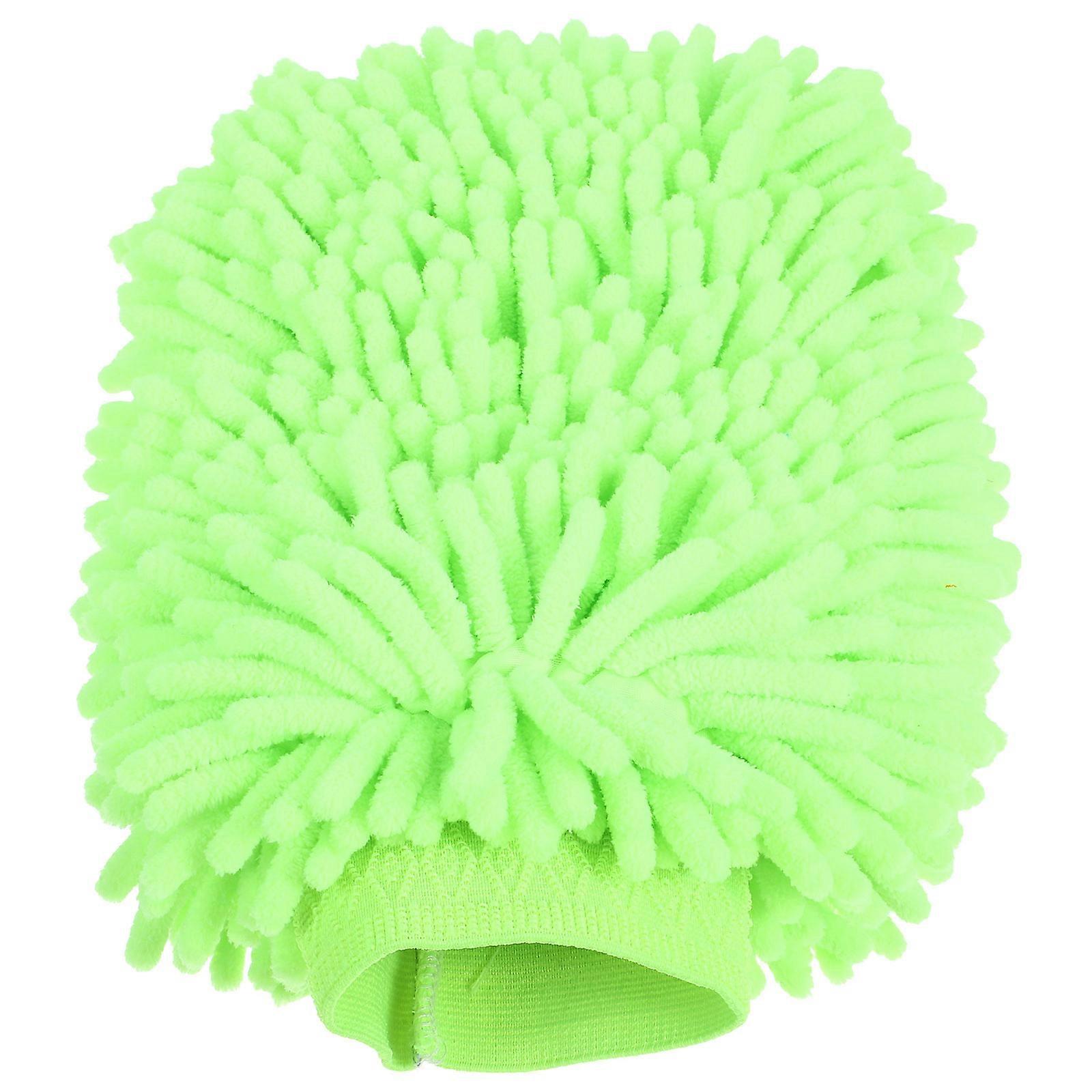Light Green Double-Sided Chenille Mitt for Car Wash and Dusting