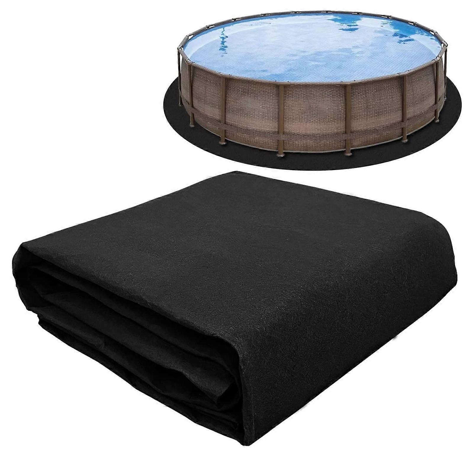 Round Swimming Pool Mat, 4M Felt Liner Pad Black, Compatible with 12ft Pools, Soft Durable Ground Protection