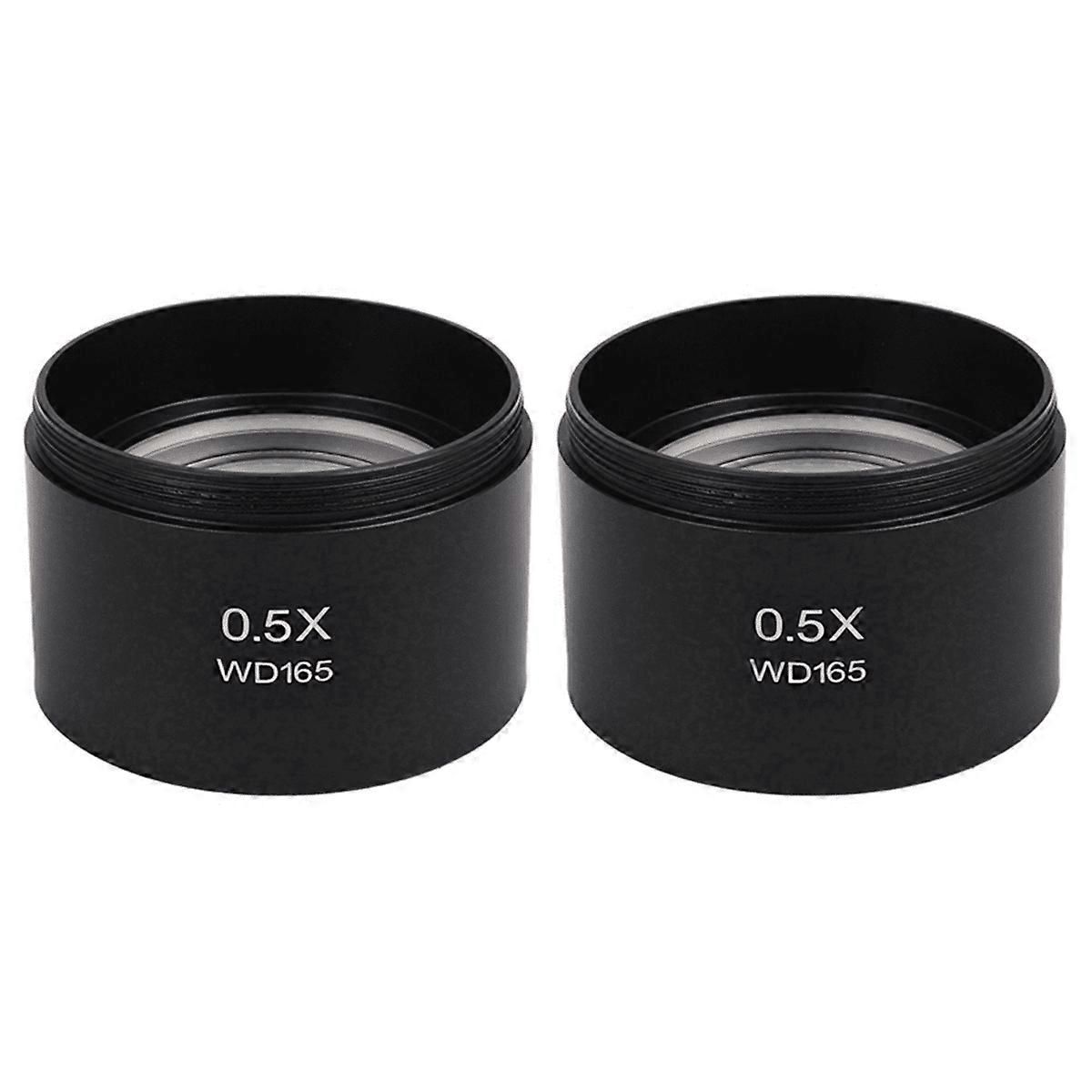 2X Wd165 0.5X Stereo Microscope Auxiliary Objective Lens Barlow Lens with 17/8 Inch(M48mm)Mounting Thread
