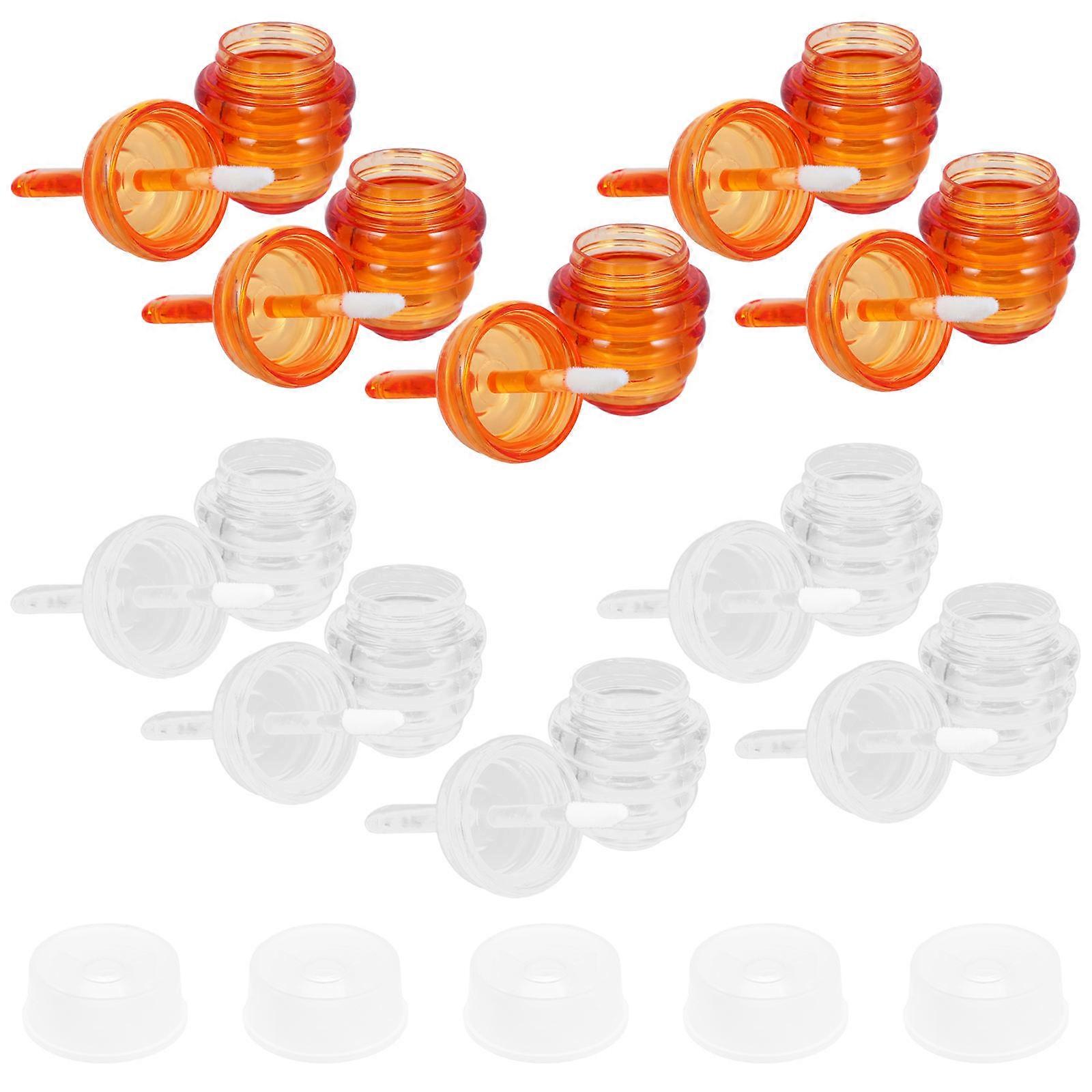DIY Honeycomb Lip Gloss Container Tubes for Storage 10Pcs Brown ABS