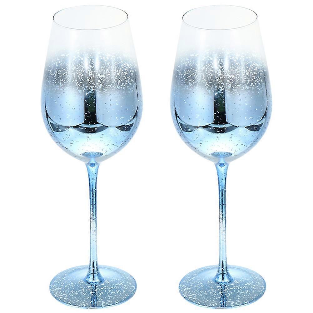 Reusable Wine Goblet for Drinking 2Pcs Blue Glass Party Drinks Cups