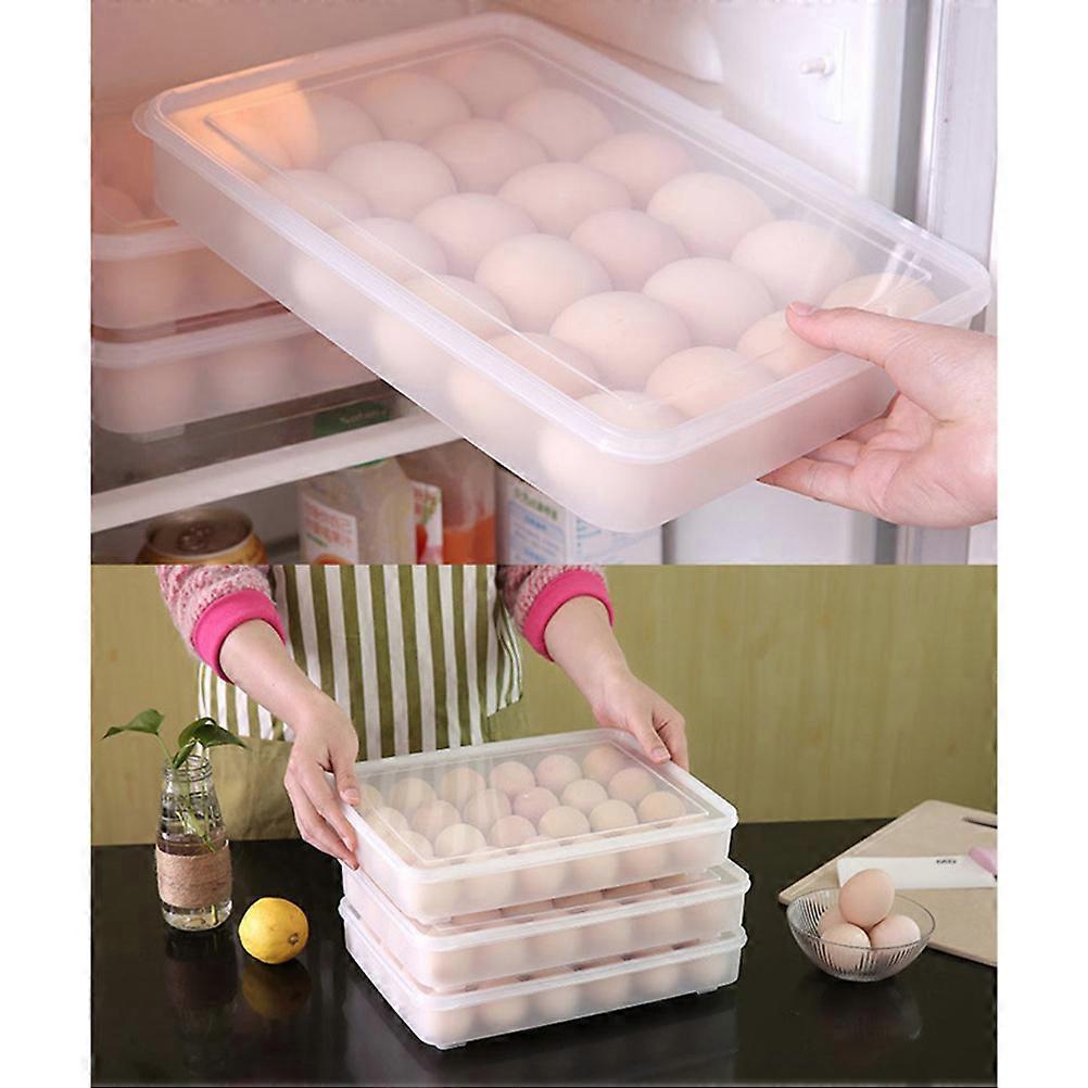 Egg Tray Storage Container for Kitchen Use with 24 Grids Transparent Design