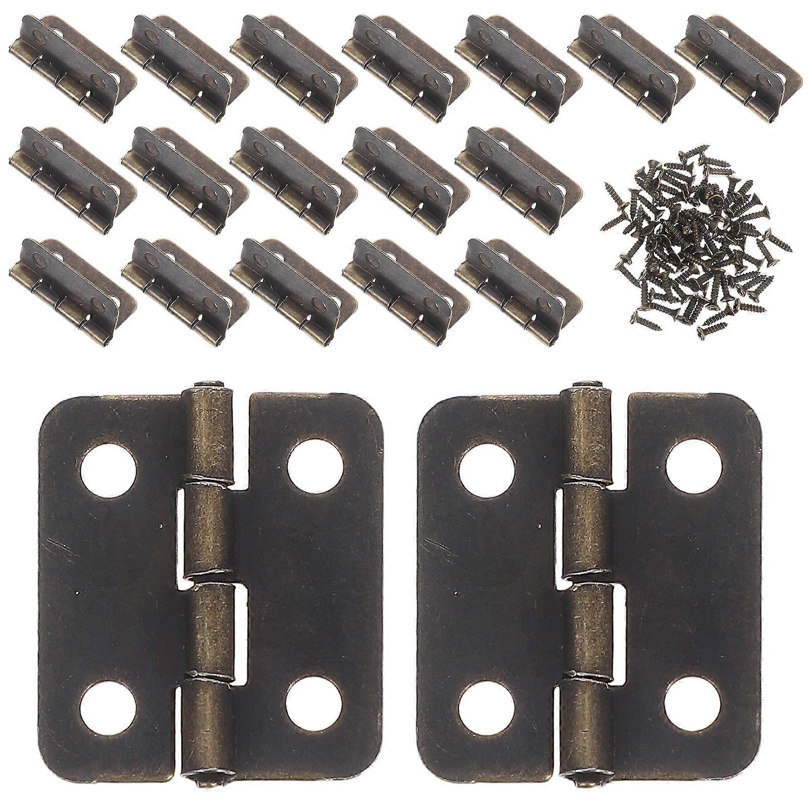 Self Closing Square Spring Hinges 2Pcs Perfect For Jewel Case Assembly Projects Durable Brown Compact Design