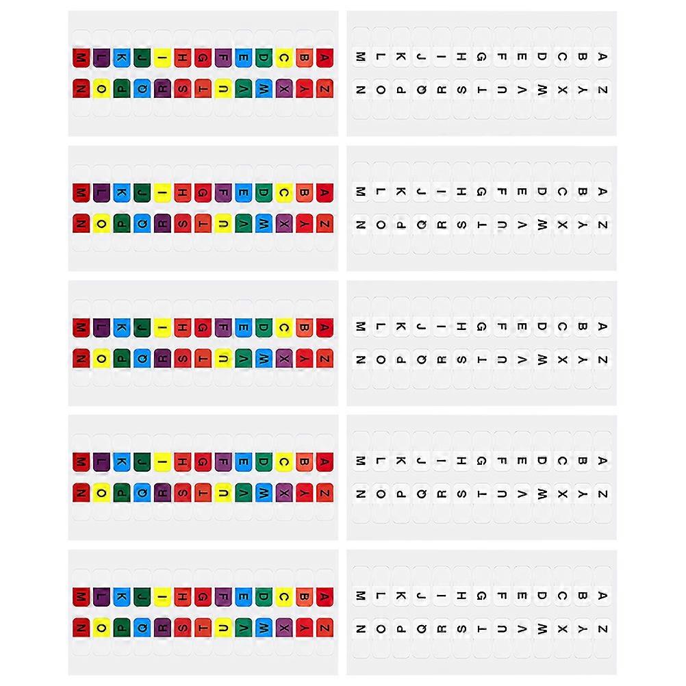 Alphabet Tabs Adhesive Page Markers For Office Use Assorted Color Simple Sheets