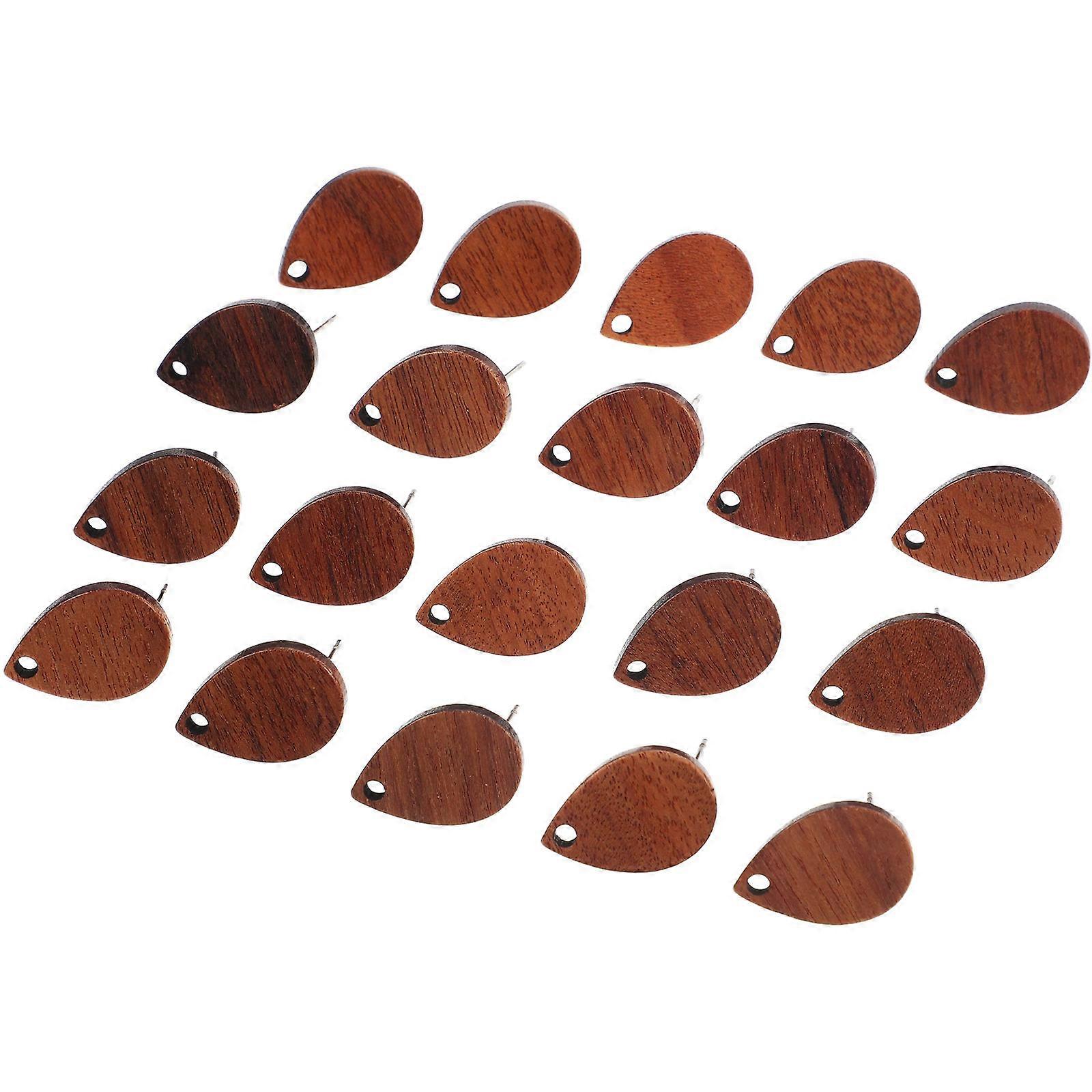 Coffee Wood Earring Post for DIY 60Pcs Flat Studs Earring Pins