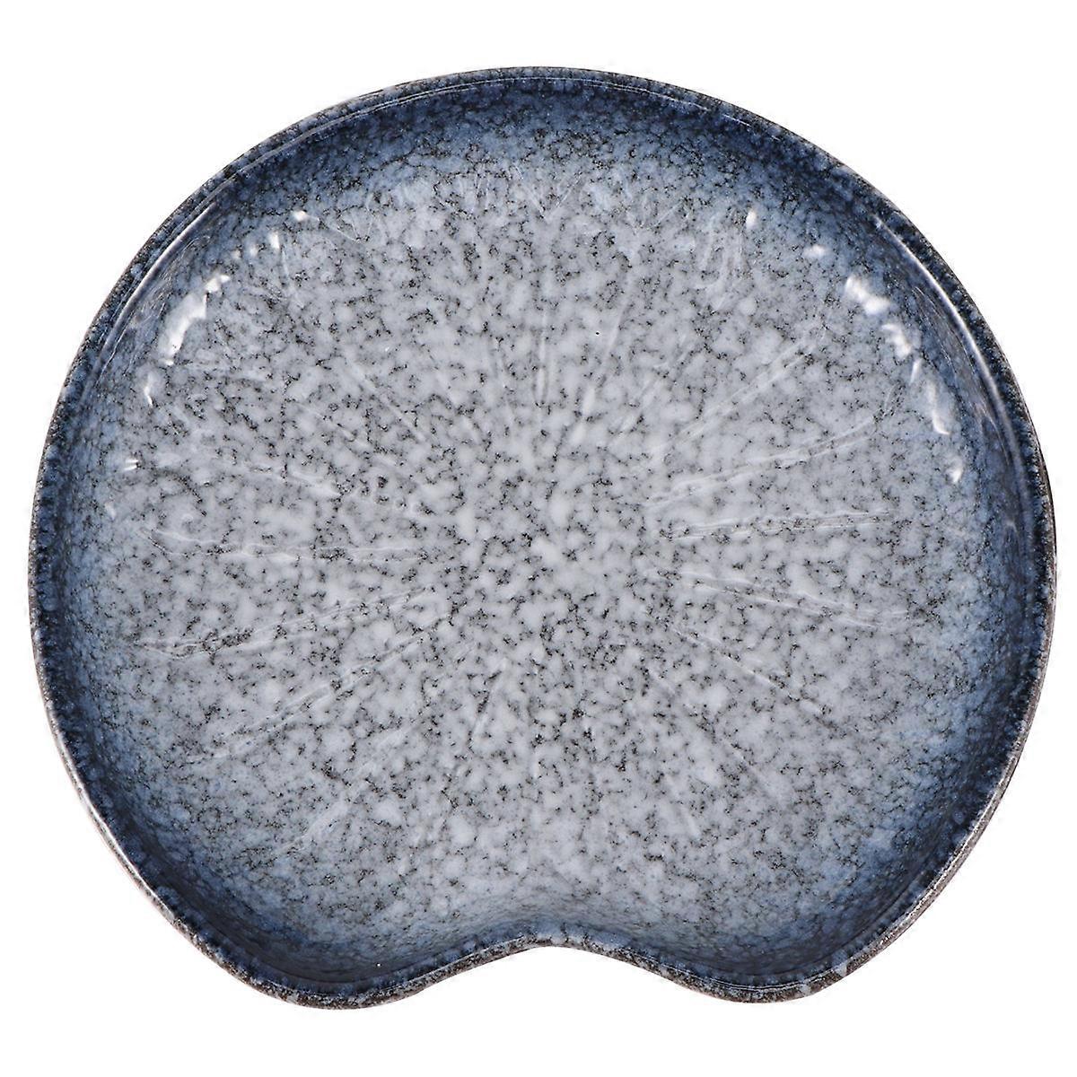 Dishes Tray for Food Use 3Pcs Ceramic Plate with Leaf Pattern