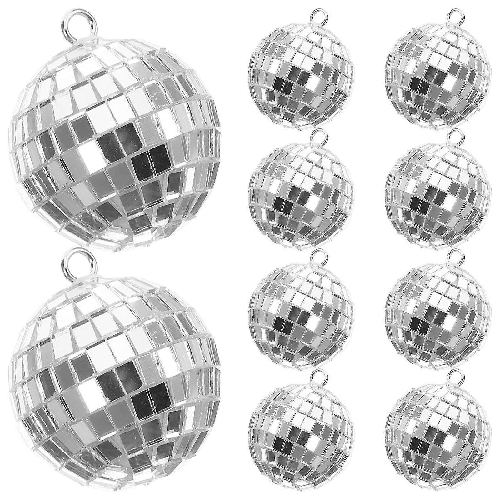 Reflective Silver Mirror Ball Hanging Decoration for Party 40Pcs