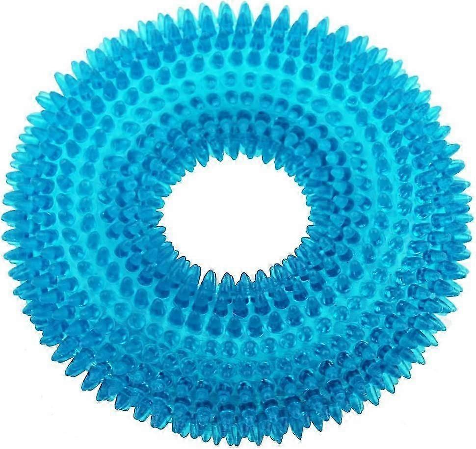 Durable Dog Squeaky Chew Toys For Aggressive Chewers Dental Teething Cleaning (non-toxic Soft Natural Rubber), Cute Crystal Ring Design -4.92 Inches