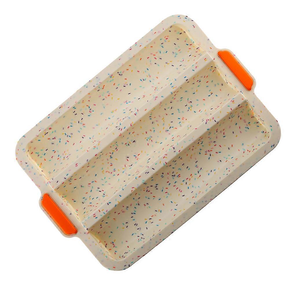 French Loaf Pan Silicone Bread Mold for Bread Baking 2Pcs Three-Hole Mold