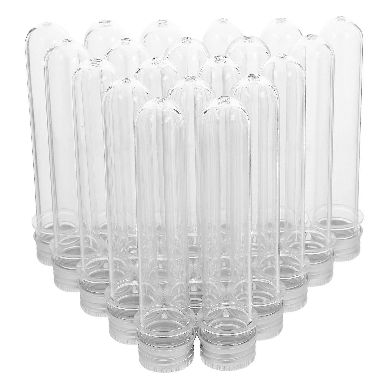 Clear Plastic Test Tubes with Caps for Storage 20Pcs Plastic Bottles