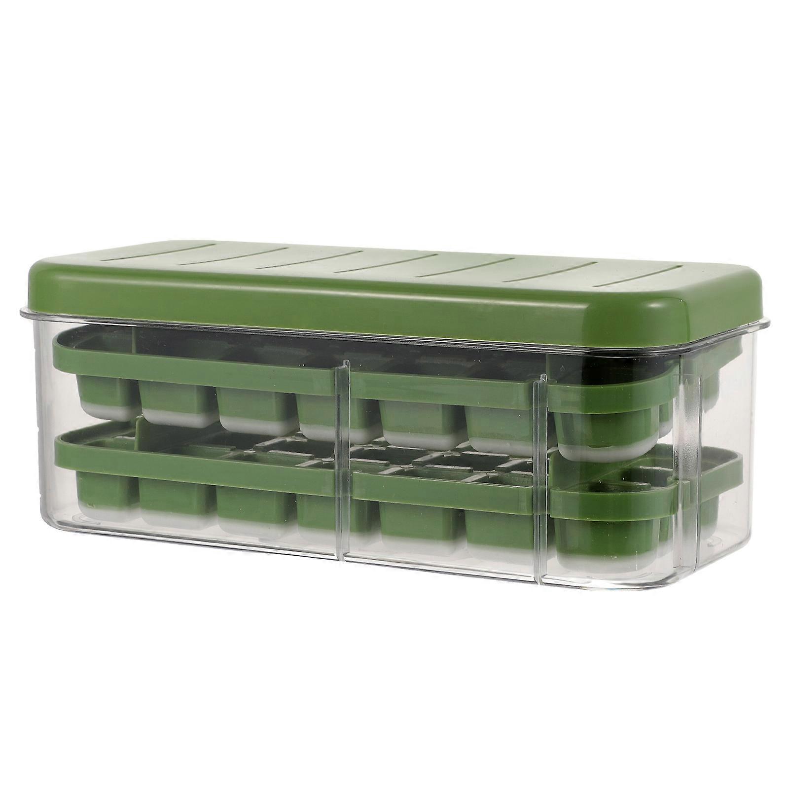 Ice Cube Tray With Lid And Storage Bin For Household Use Quick Demould Easy Cleaning 4Pcs