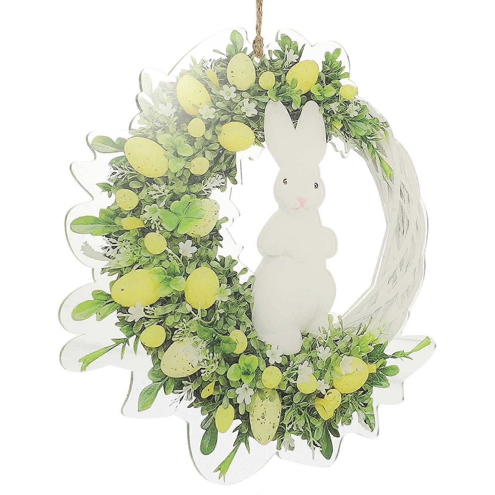 Easter Themed Rabbit Wreath for Decoration 4Pcs Hanging Greenery Garland