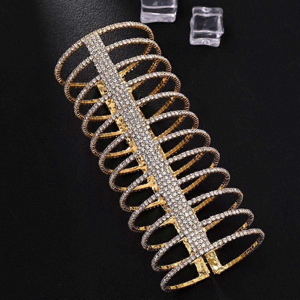 New ring irregular multi-layer bracelet rhinestone bracelet female exaggerated