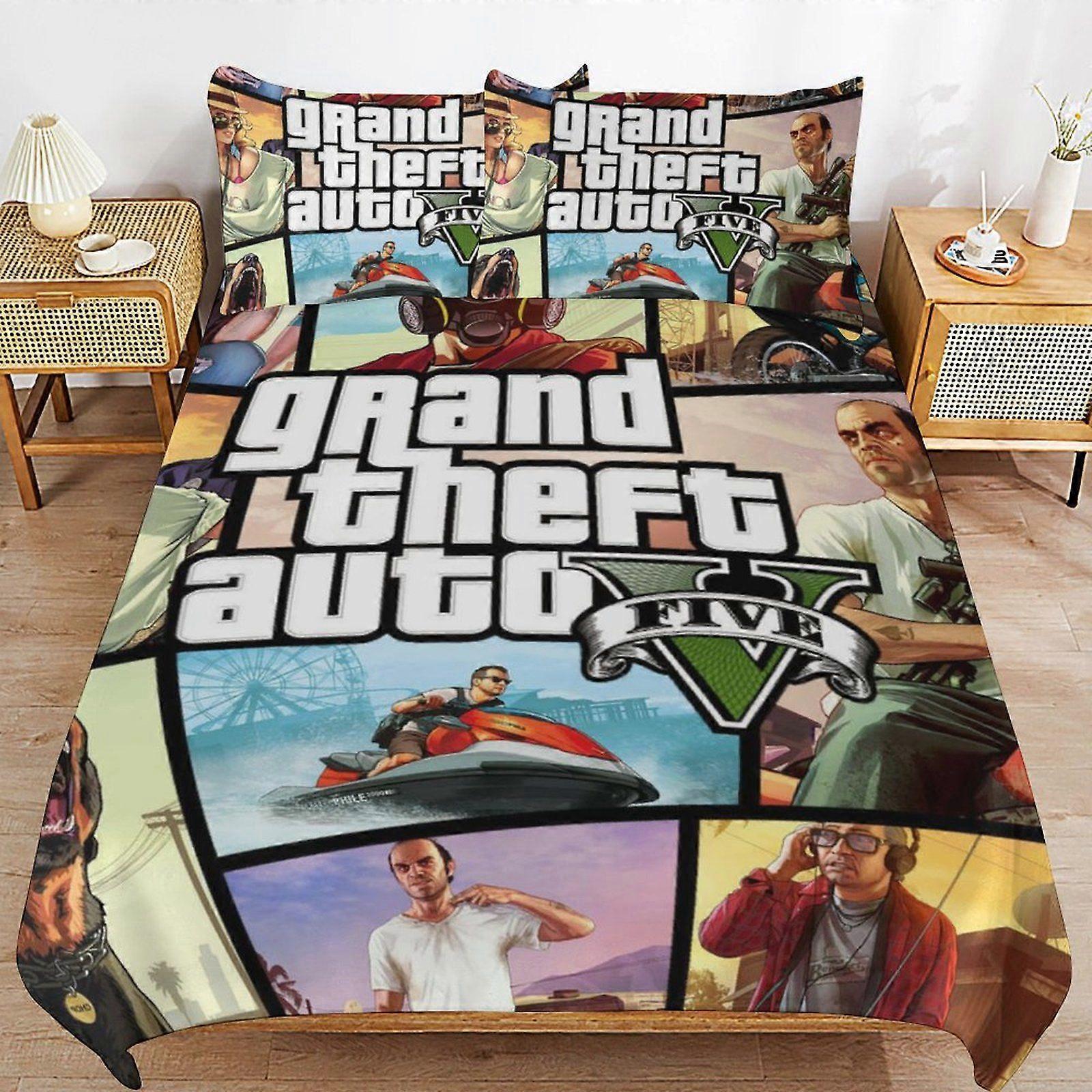 u116 Grand Theft Auto Lightweight Comfort Cozy Zipper Access Layered Fabric Duvet Cover Sets with Soft Finish i116