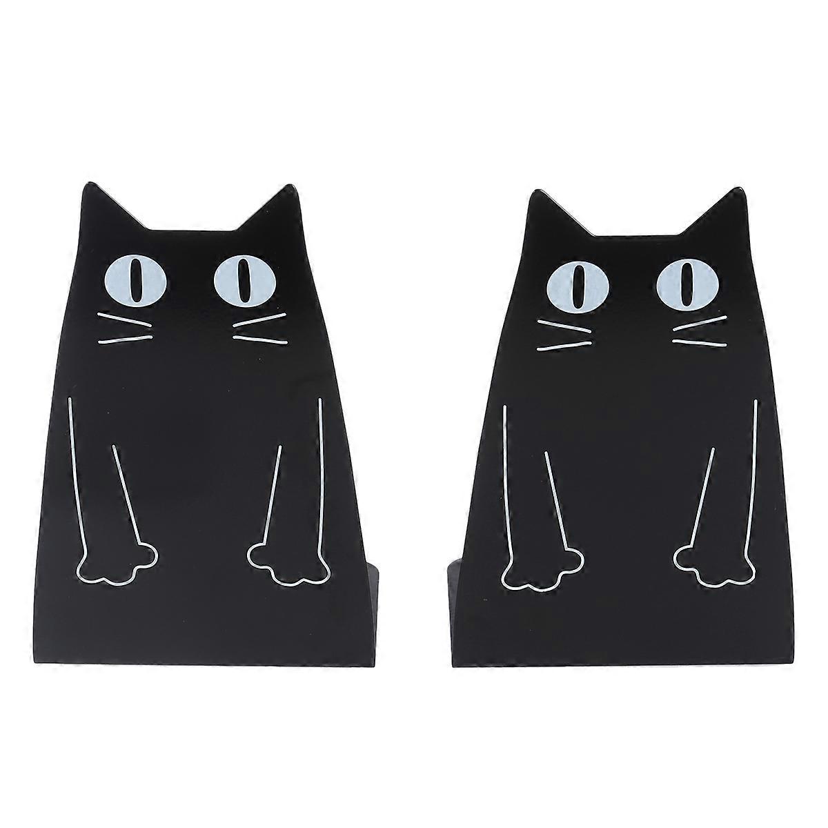 Rectangular Cartoon Cat Nonskid Bookends Ideal For Home Organization And Study Room Decoration 2 Pair