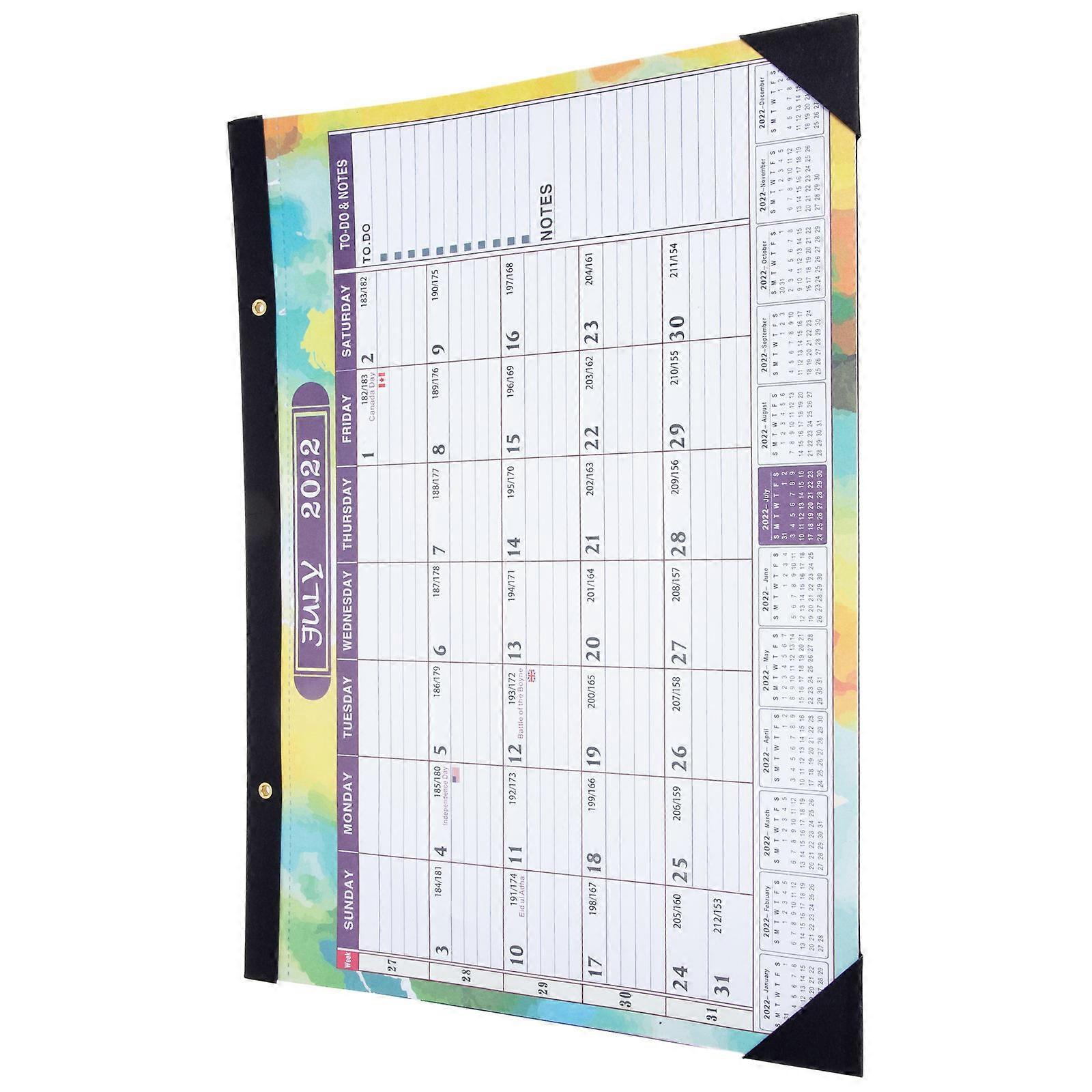 Household Monthly Calendar 2023 Wall Calendar with Multi-Function Hanging 2Pcs