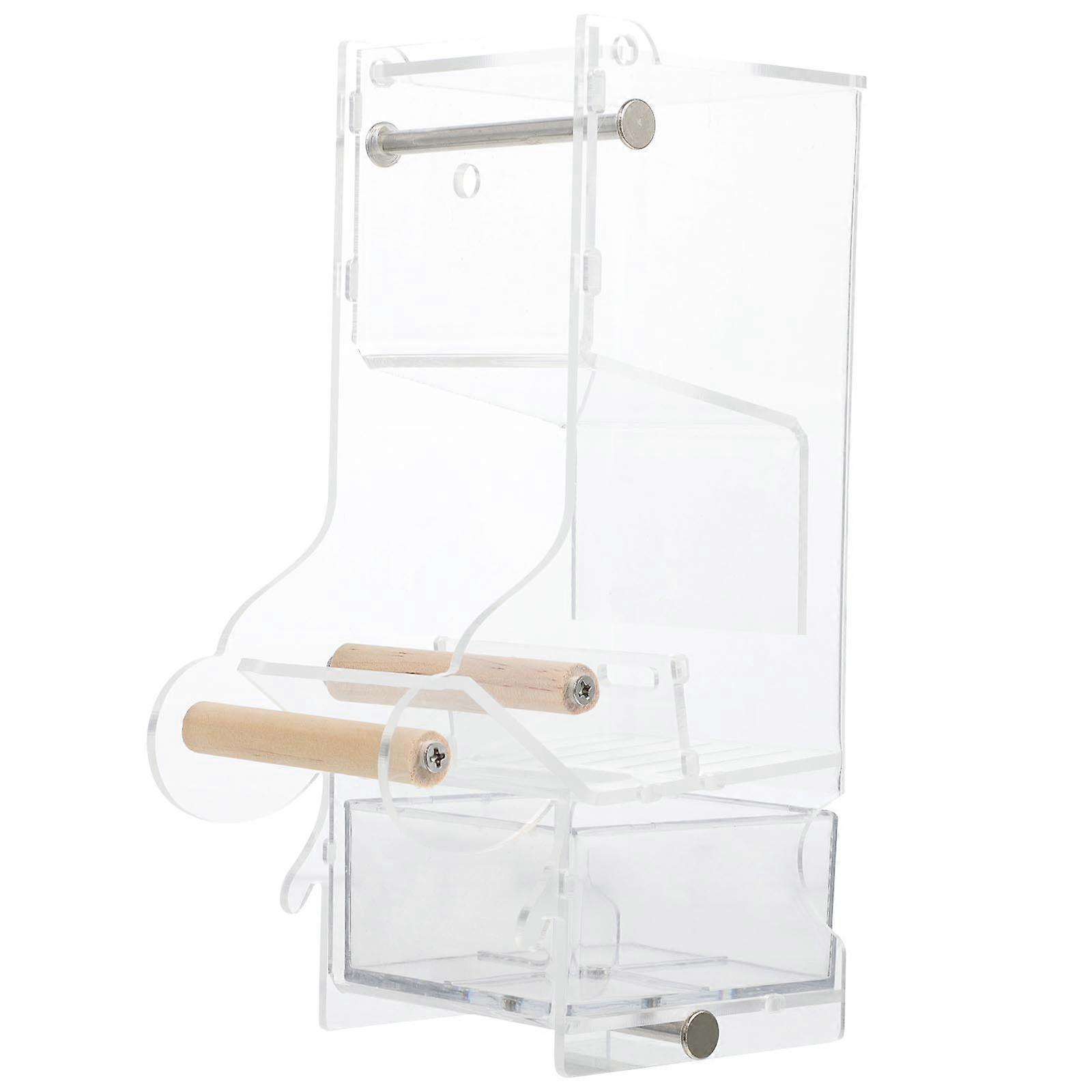 Acrylic Feeding Box 1Set Designed For Bird Owners Parrots Home Use With Automatic Feeding Function