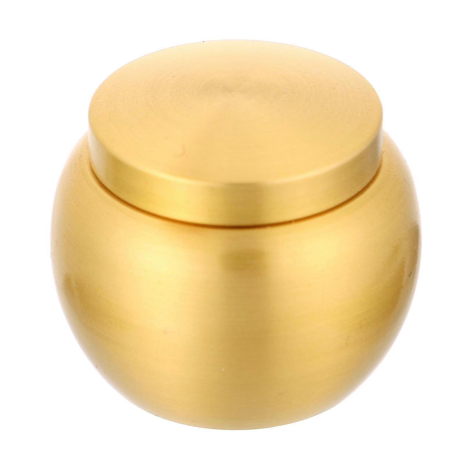 Copper Tea Can Creative Sealed Container Home Use 4.2X4.2X3.5CM 1Pc