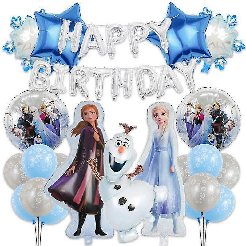 Birthday Balloon Set Elsa Anna Olaf Princess Party Decorations Aluminum Foil Cartoon Shape Balloons 82*47cm