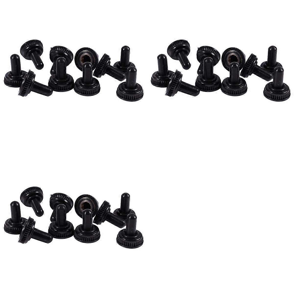 30 X Waterproof Toggle Switch Boot Cap Black Rubber Cover 6mm Diameter