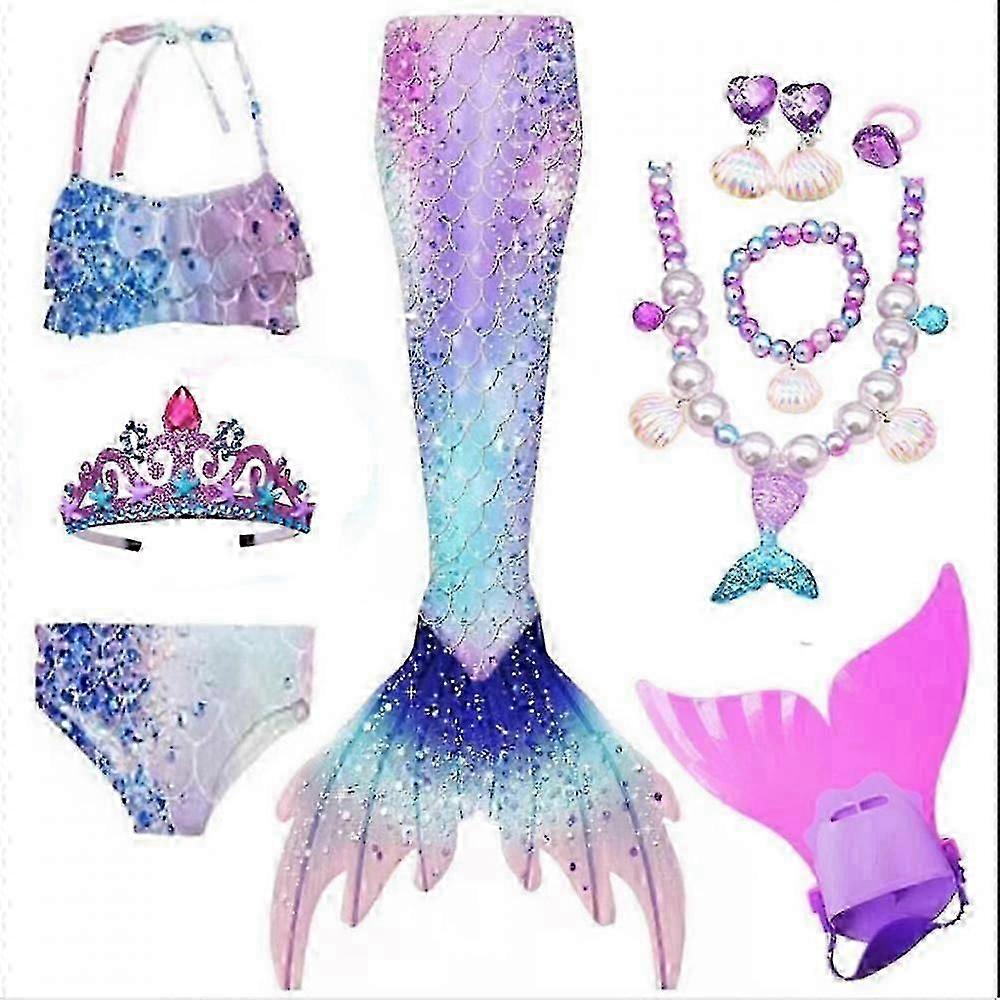 Cauda de Sereia Com Maiô Com Único Com Membrana, Maiô Princesa Biquíni, Dramatização, Menina, 3 A 4 Anos