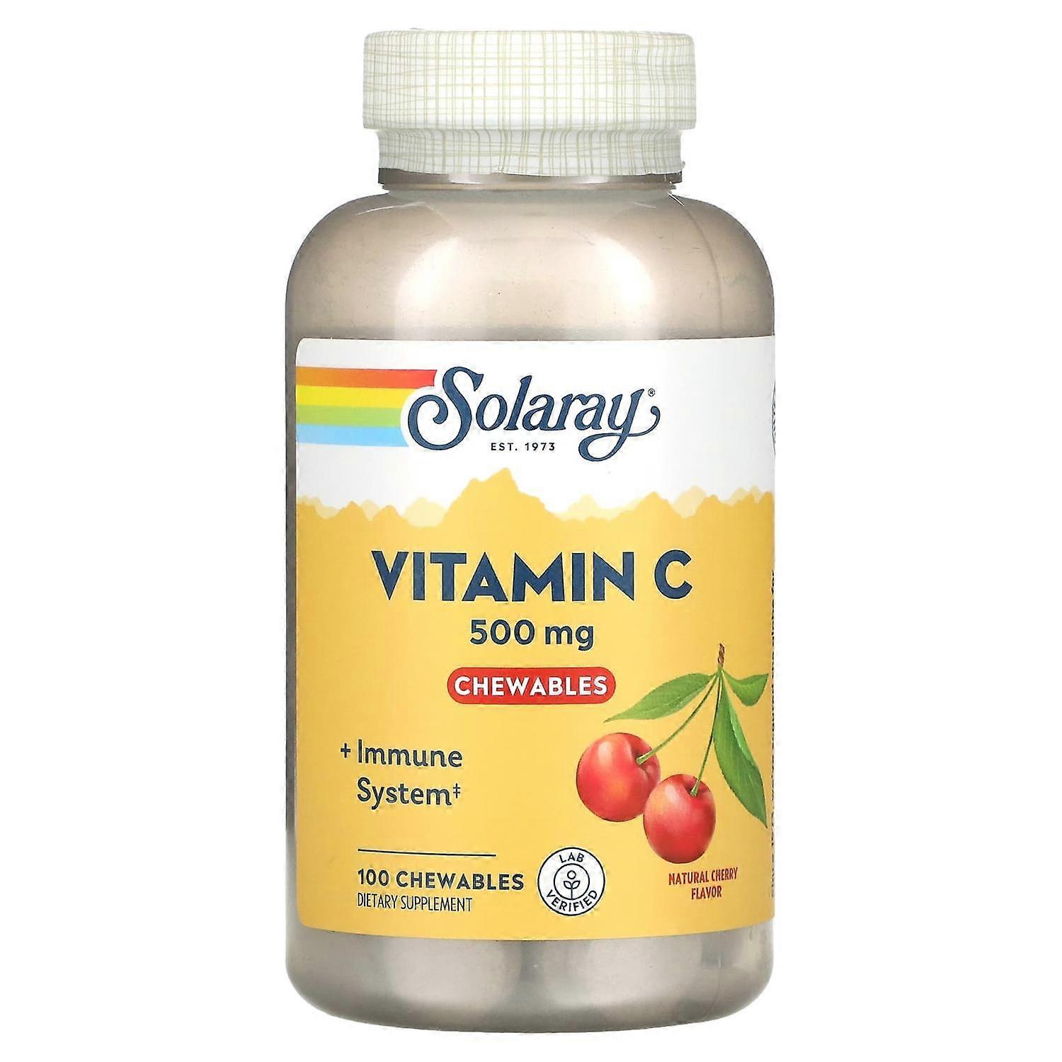 Solaray, Vitamin C Chewables, Natural Cherry, 500 mg, 100 Chewables