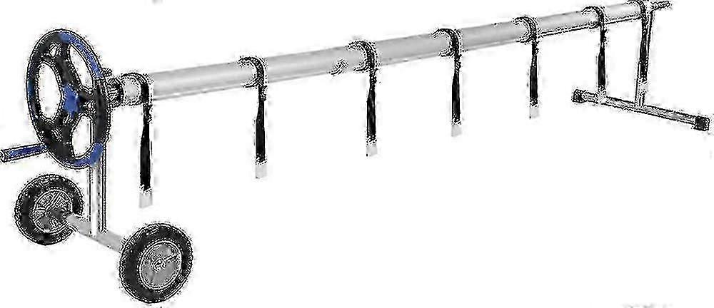 Foochow Rollbare Schwimmbadabdeckung mit Bubble Pool Rollbare Abdeckung für oberirdische Poolabdeckungen und Solarmatten, geeignet für Pools bis zu 300 Fuß