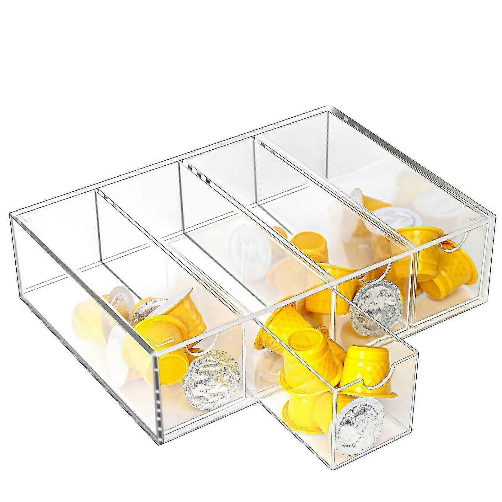 4 Compartments Acrylic Organizer for Kitchen Storage 26s