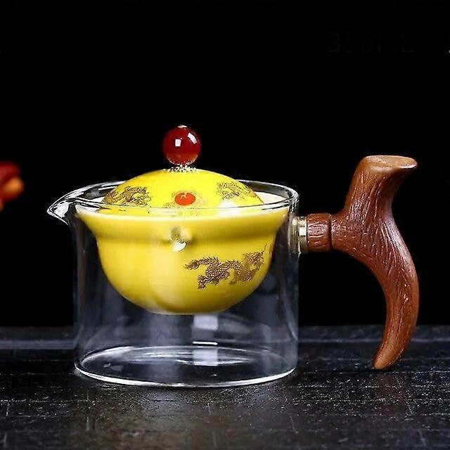 Ceramic Glass Teapot 360 Degree Rotation Gongfu Tea Pot Automatic Single Pot Teapot For Tea Maker