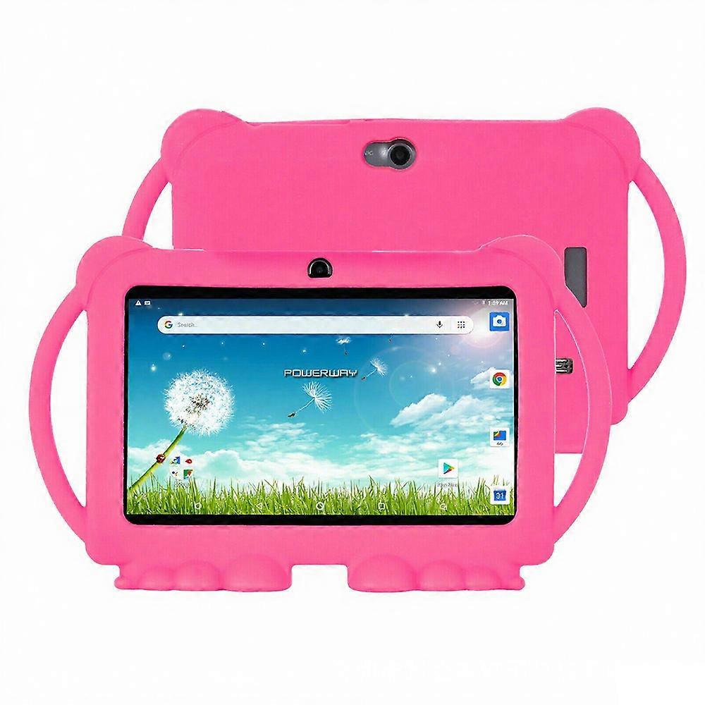 7 Inch Little Ones Android Tablet with Handle Parental Control Dual Camera-Pink