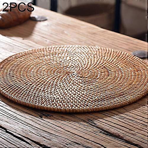 Kung Fu Tea Tray 2Piece Set BD10 Circle Shape Braided Solid Wood Tea Tray Table